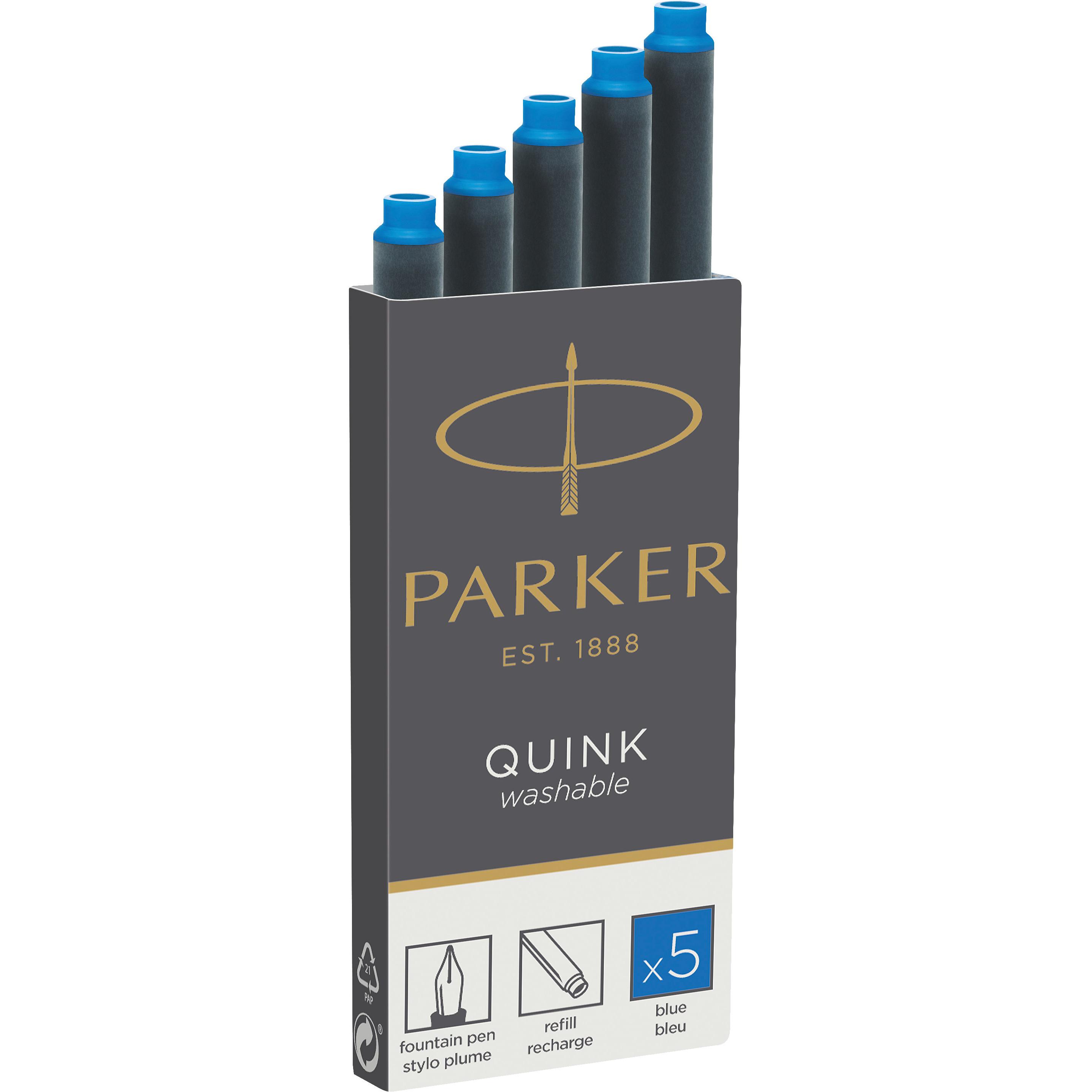 Parker Pen, Cartucce di Ricambio, Quink Z 44 (cartucce d'inchiostro, Blu)