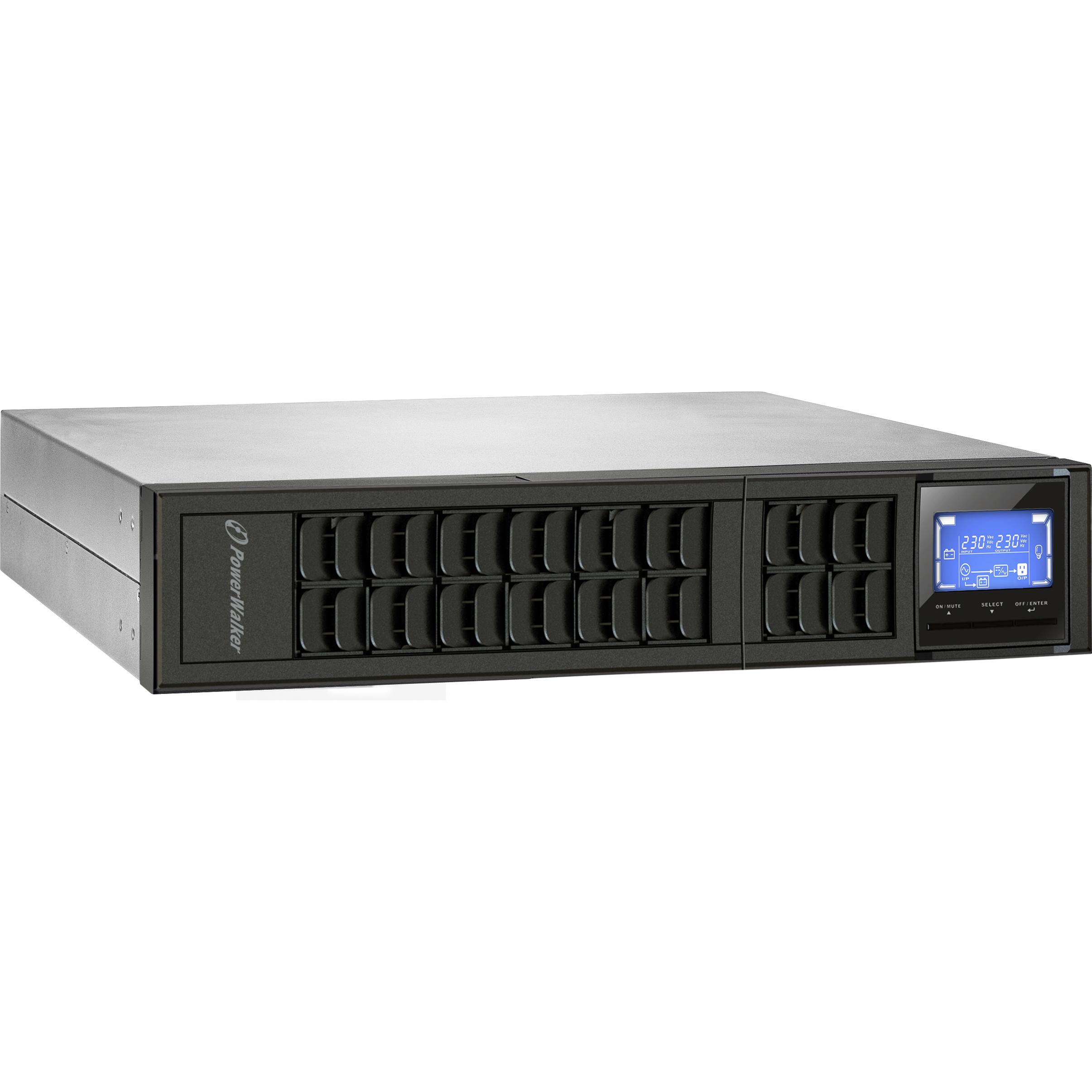 Powerwalker VFI 1000 CRM LCD 1000VA / 800W Online UPS Tower/Rack Dual Converter SNMP Slot 31cm Depth (1000 VA, 800 W, Doppio convertitore online UPS), UPS