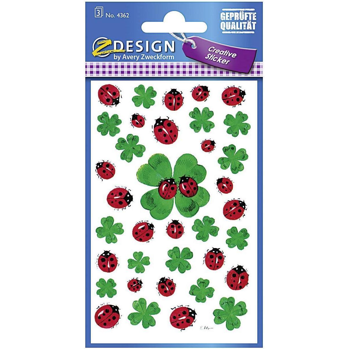Z-Design: Adesivi Trifogli & Coccinelle - Divertimento Creativo
