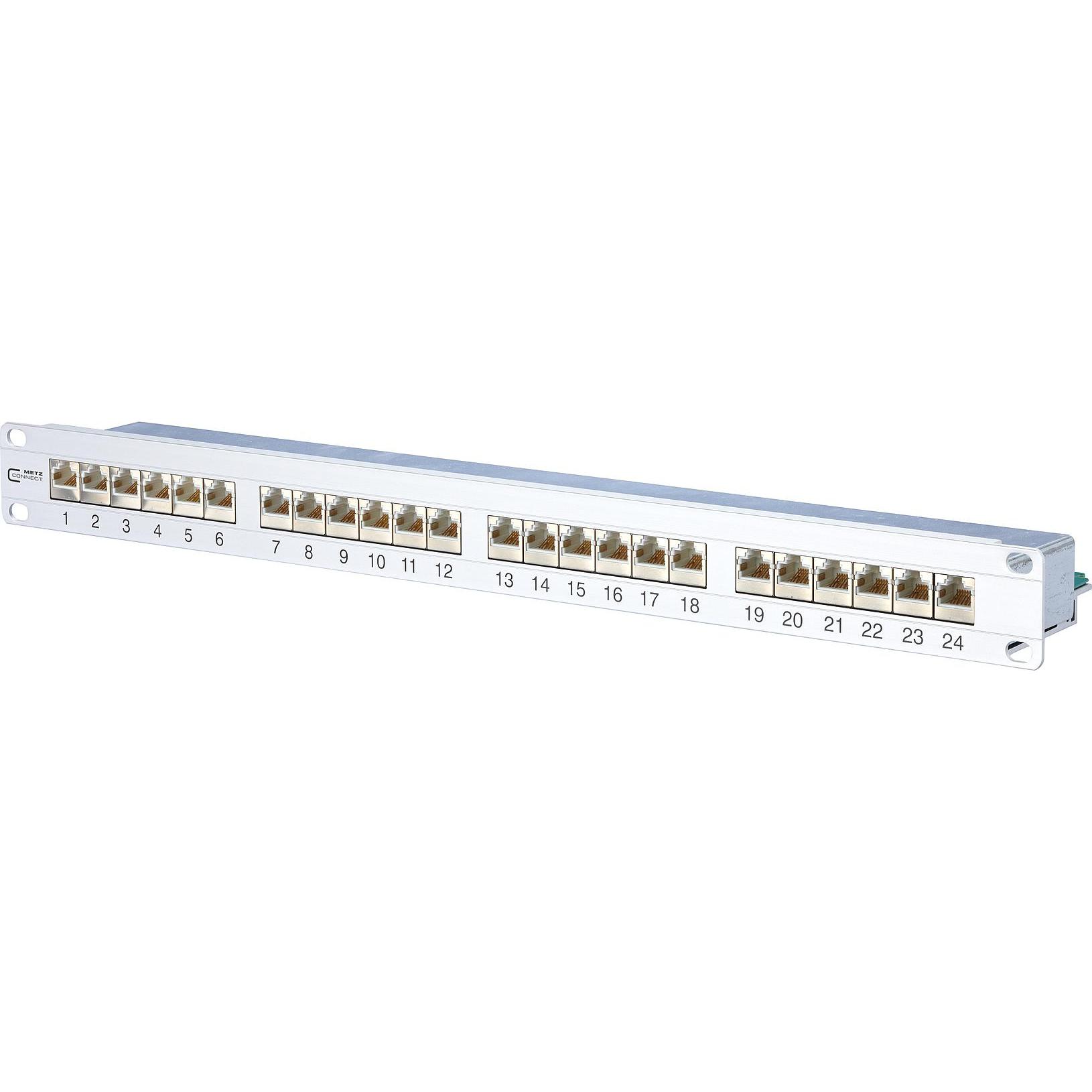 Metz Connect BTR E-DAT patch panel 24x8(8) 1U Cat.6 con terminali di connessione LSA alluminio anodizzato, Accessori per server, Argento