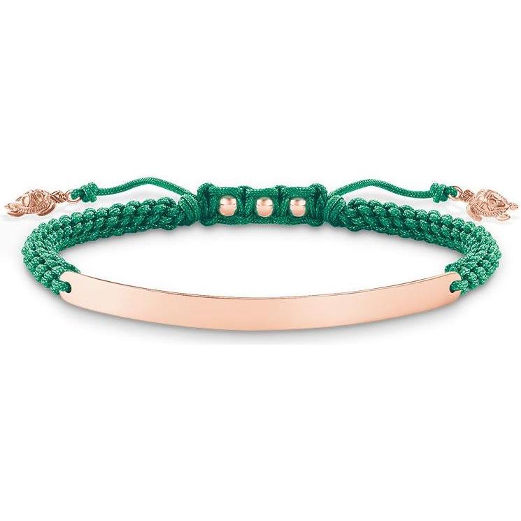 Thomas Sabo: Bracciale Tartaruga Verde (19cm), Argento e Materiale Sintetico