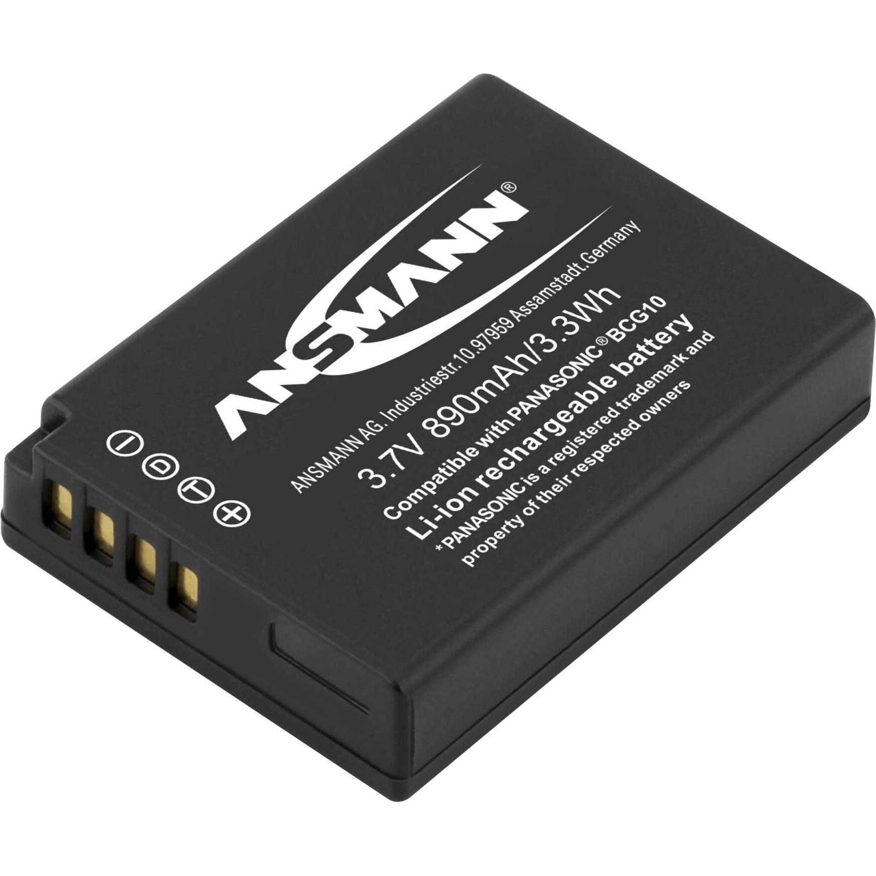 Ansmann A-Pan DMW-BCG10 (Batteria della fotocamera), Alimentatore fotocamera, Nero