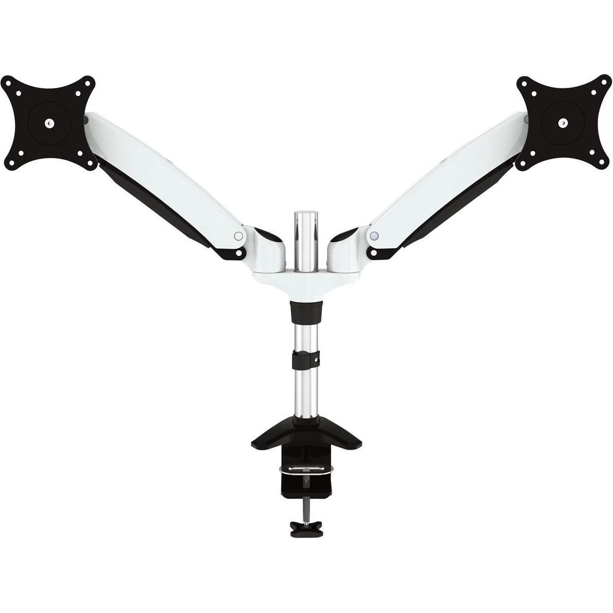 Jenimage FD220TK Supporto da scrivania - 2 monitor Inclinazione da -90 a +85 gradi Rotazione 180 gradi Pan (Tavolo, 34"), Supporto per monitor, Nero, Bianco