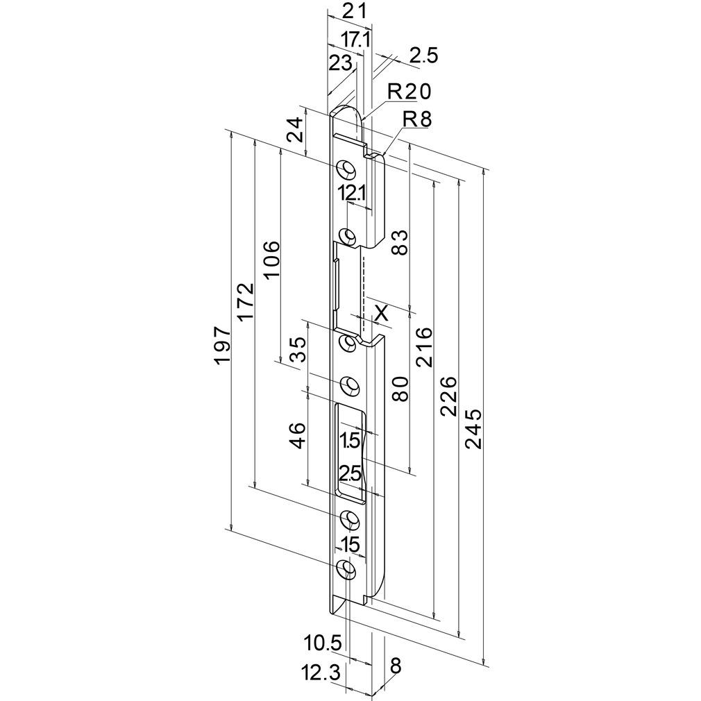 effeff: Maniglia + Guarnizione Porte - Piastre di Riscontro Angolari (Apriporte)