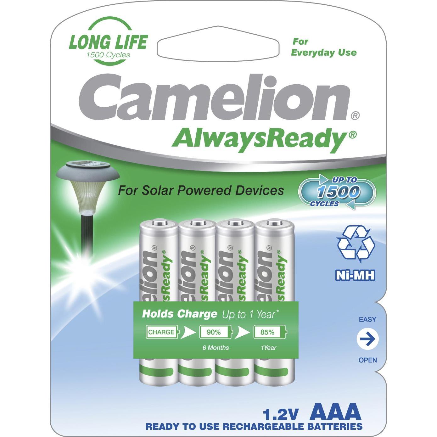 Camelion AlwaysReady Solar Micro (AAA)- (4 pz., AAA, 600 mAh), Batterie + pile