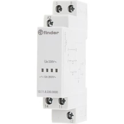 Finder Call and reset relay, 12A SPDT, 230vac, Relais