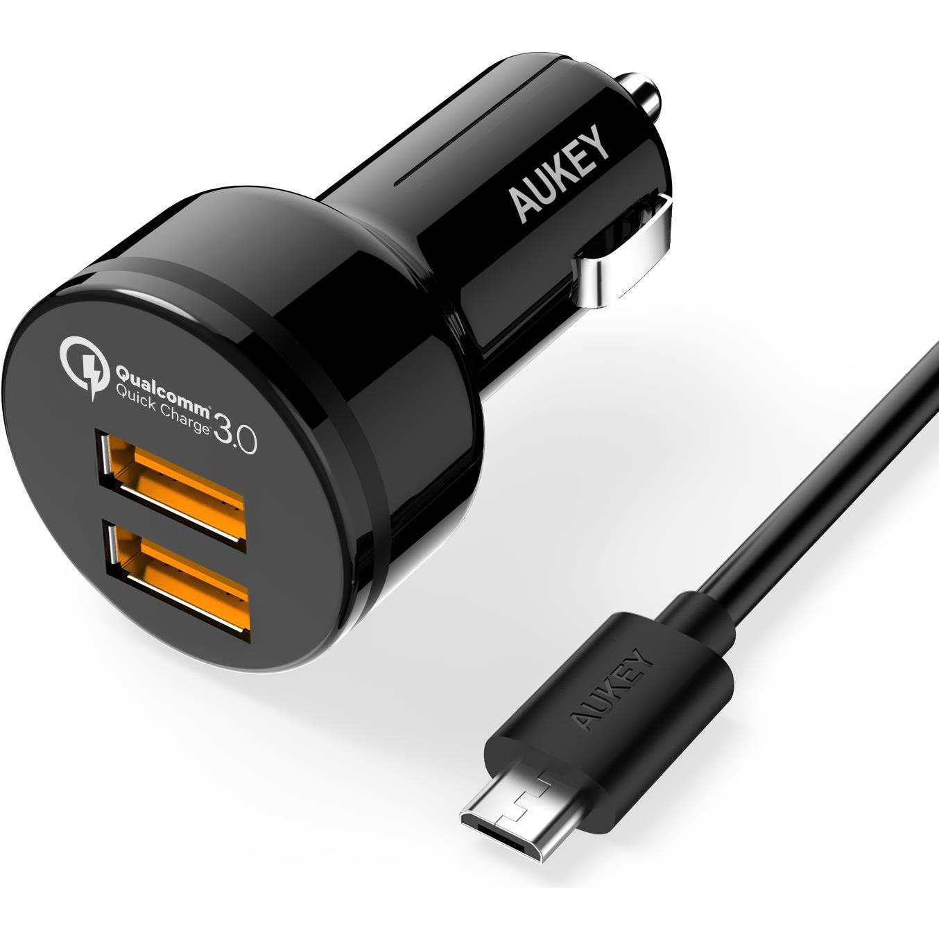 Aukey Cc-T8, Adattatore per auto, Nero