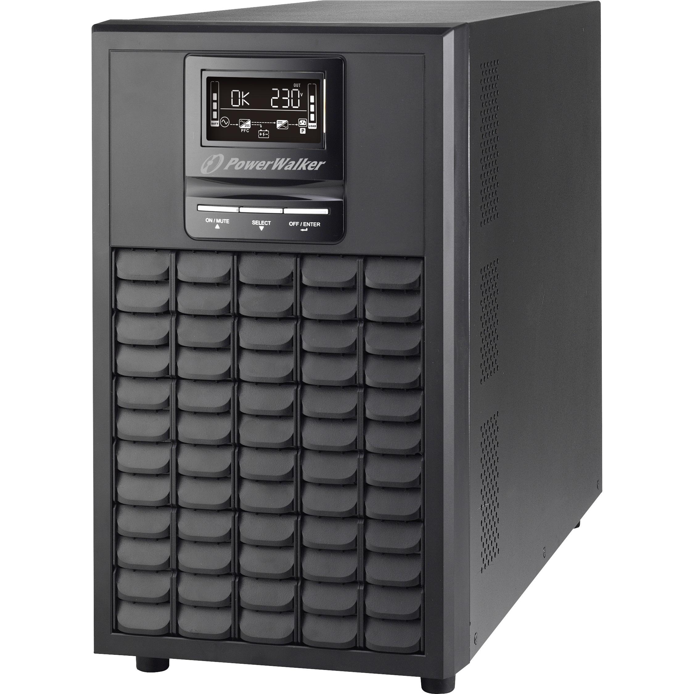 Powerwalker VFI 3000 CG PF1 3000VA / 3000W Online UPS Tower doppia conversione SNMP Slot Power Factor One (3000 VA, 3000 W, Doppio convertitore online UPS), UPS