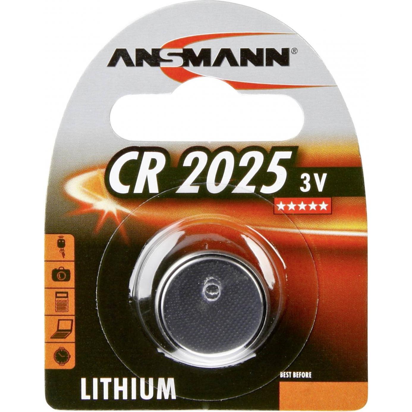 Ansmann cella al litio (1 pz., CR2025, 165 mAh), Batterie + pile