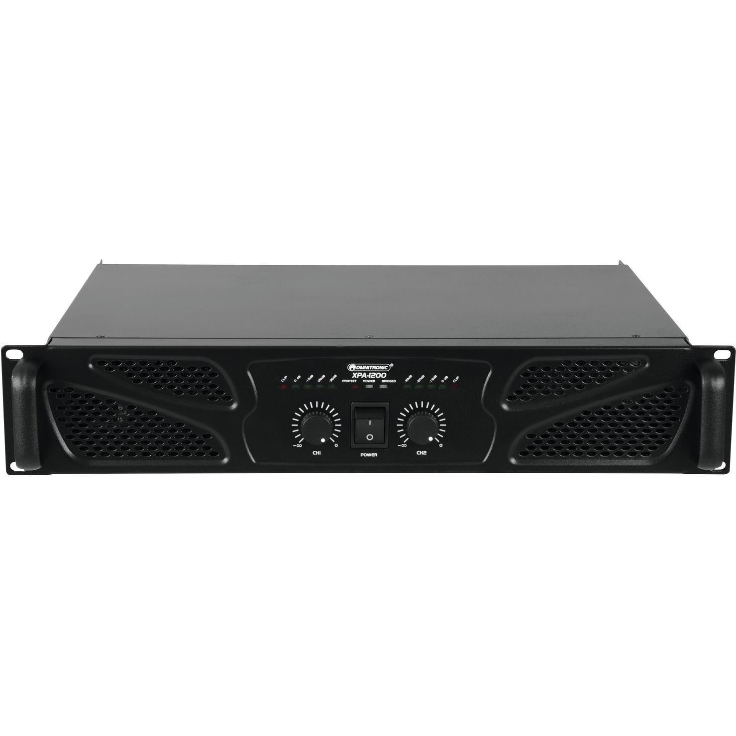 Omnitronic Amplificatore PA XPA-1200 RMS Lei (Preamplificatori), Effetti Audio, Nero
