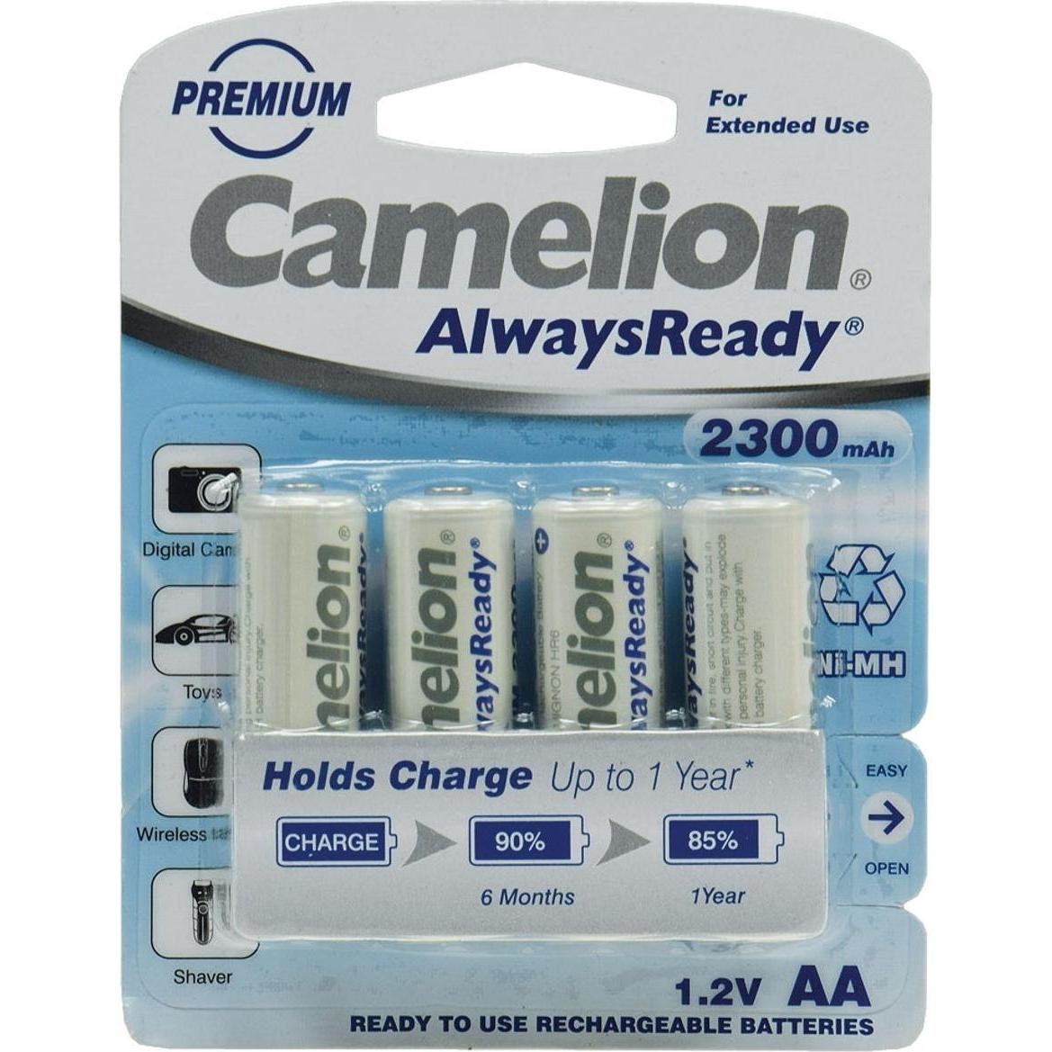 Camelion Batteria ricaricabile AlwaysReady Mignon (AA) N (4 pz., AA, 2300 mAh), Batterie + pile