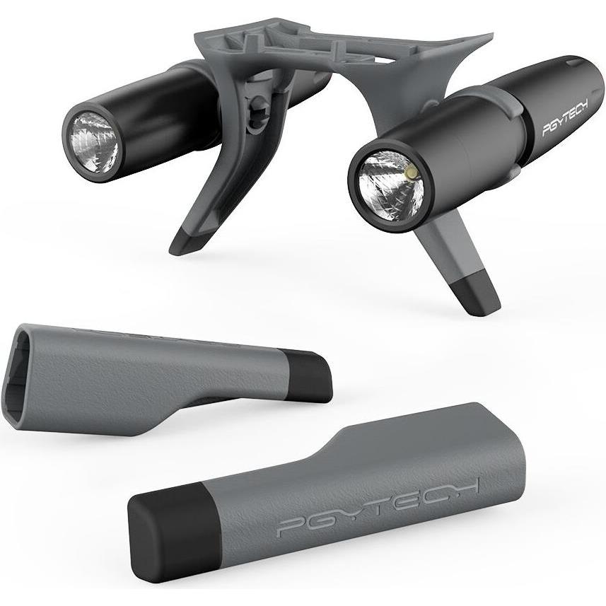 Pgytech Prolunga del carrello di atterraggio e doppi fari a LED (Carrello di atterraggio del drone, DJI Mavic Pro), Accessori per droni, Grigio