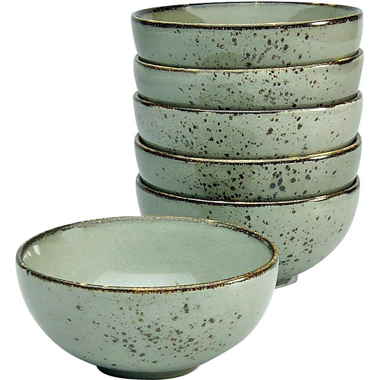 CreaTable Raccolta Natura: Ciotola + Scodella Grigia - Set di 6