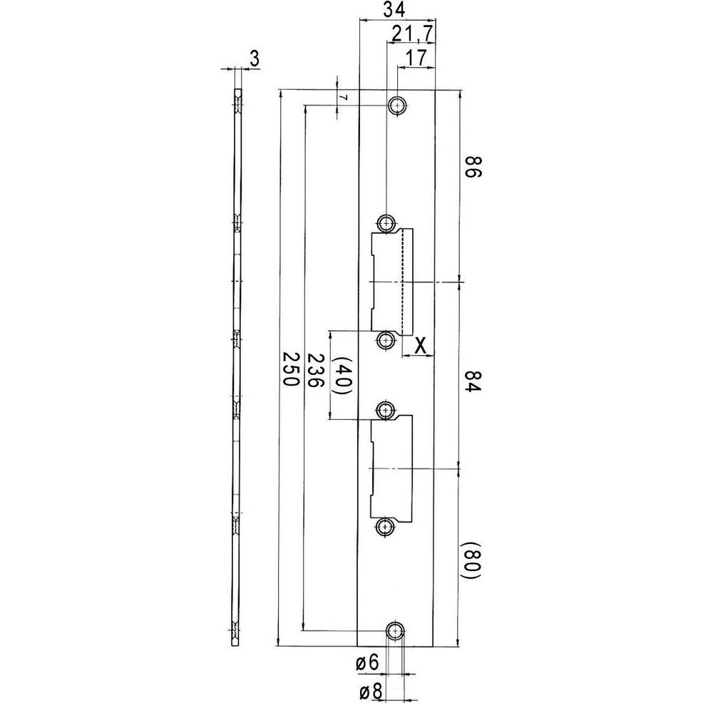 effeff: Piastre di Chiusura Flat per Serrature 2 Scorritti Profix 2 (Maniglia Porta)