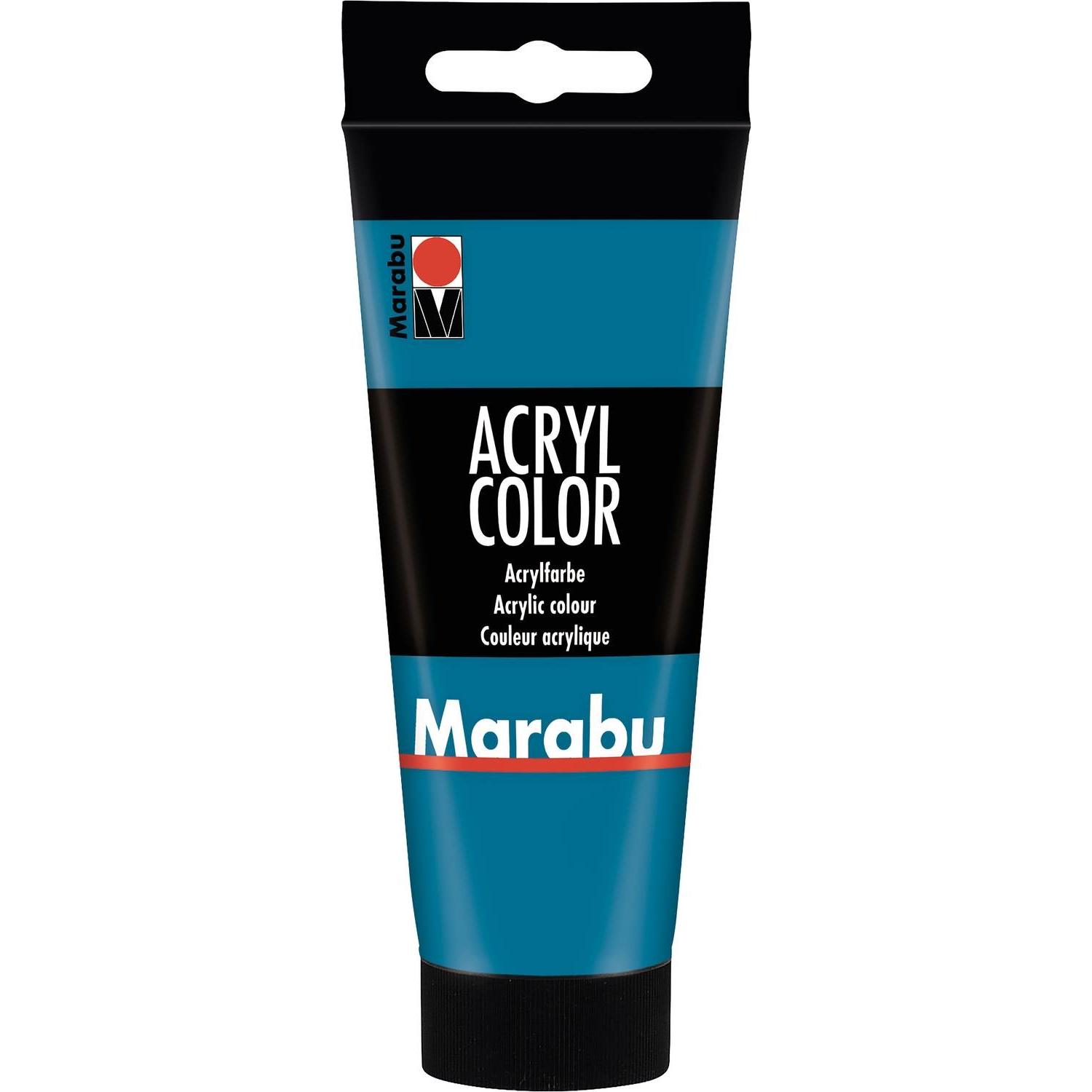 6x Marabu, Colore Acrilico Ciano (100 ml) + Vernice per Progetti Fai da Te