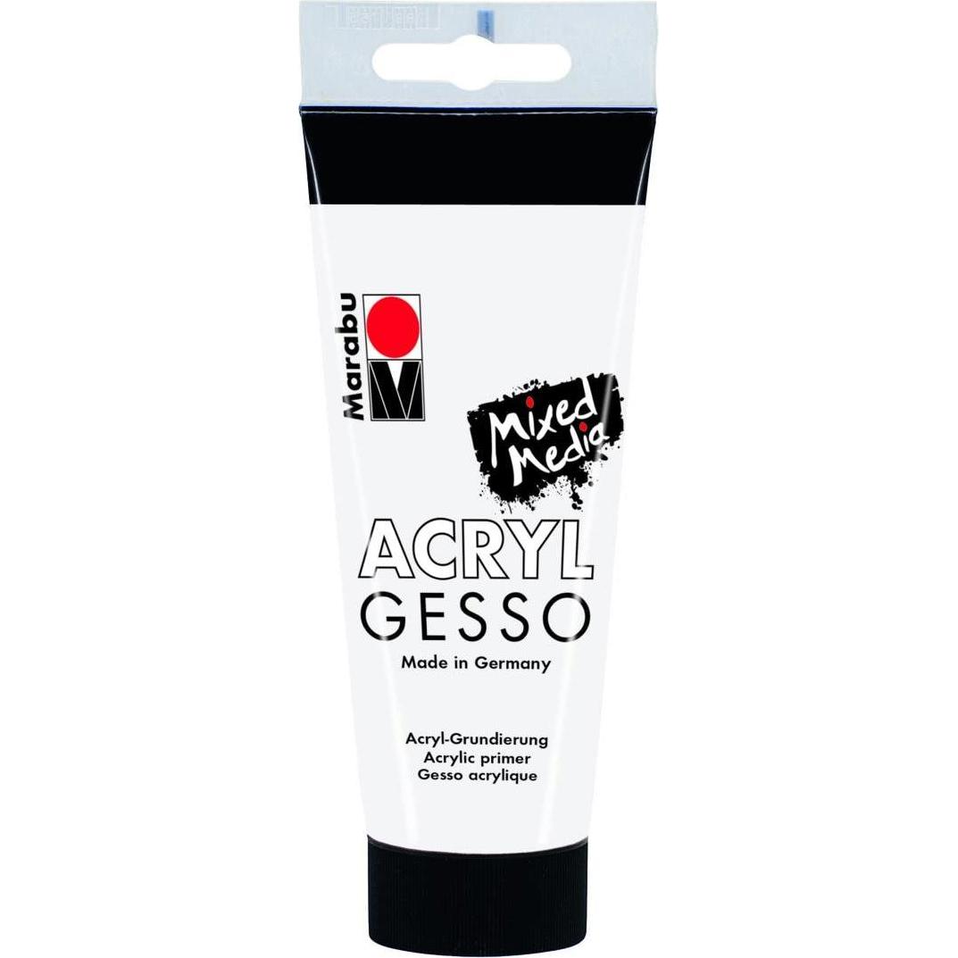 6x Marabu, Colore + Vernice per Fai da Te, Acrilico Gesso Bianco (Bianco, 100 ml)