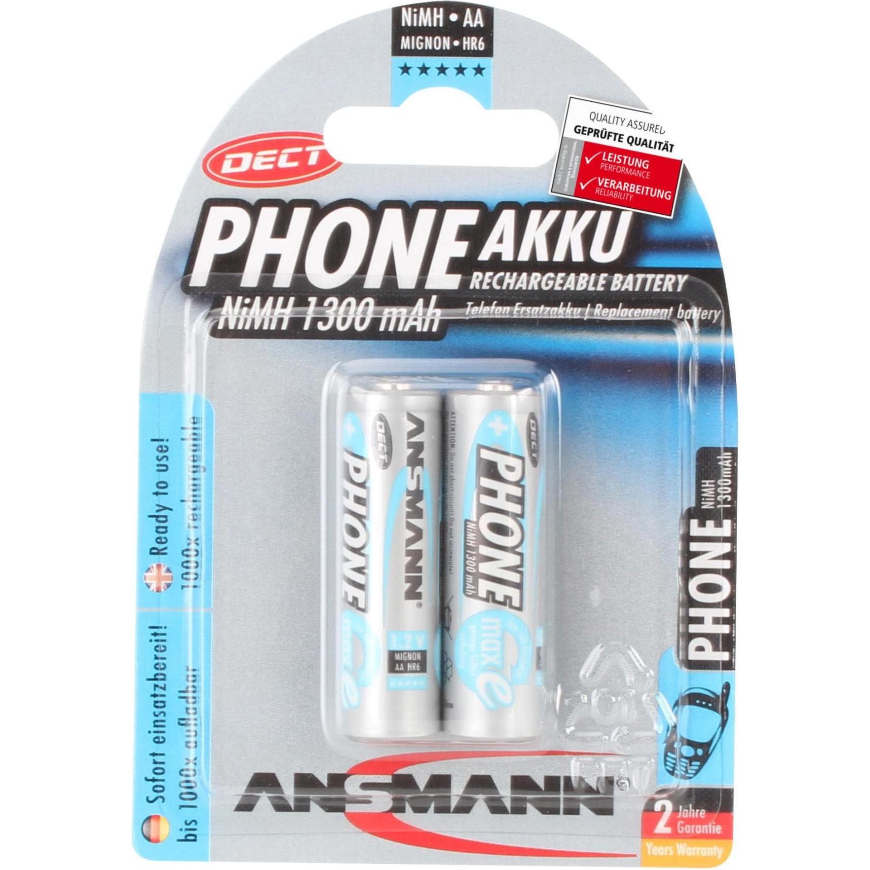 Ansmann AA (2 pz., AA, 1300 mAh), Batterie + pile
