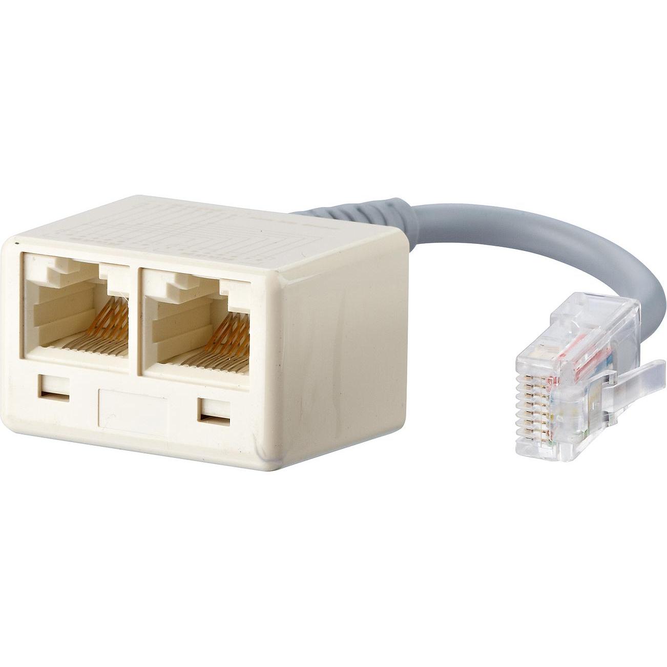 Metz Connect BTR ISDN Adpt. w. Verl. WE8-2xWE8 da 0,1m a 2x RJ45 con cavo da 0,1m senza resistenze di, Accessori per telefoni
