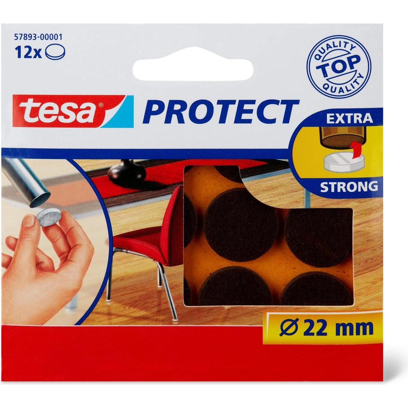 Tesa Feltrini Protettivi Mobili: Alianti in Feltro (12 Pezzi)