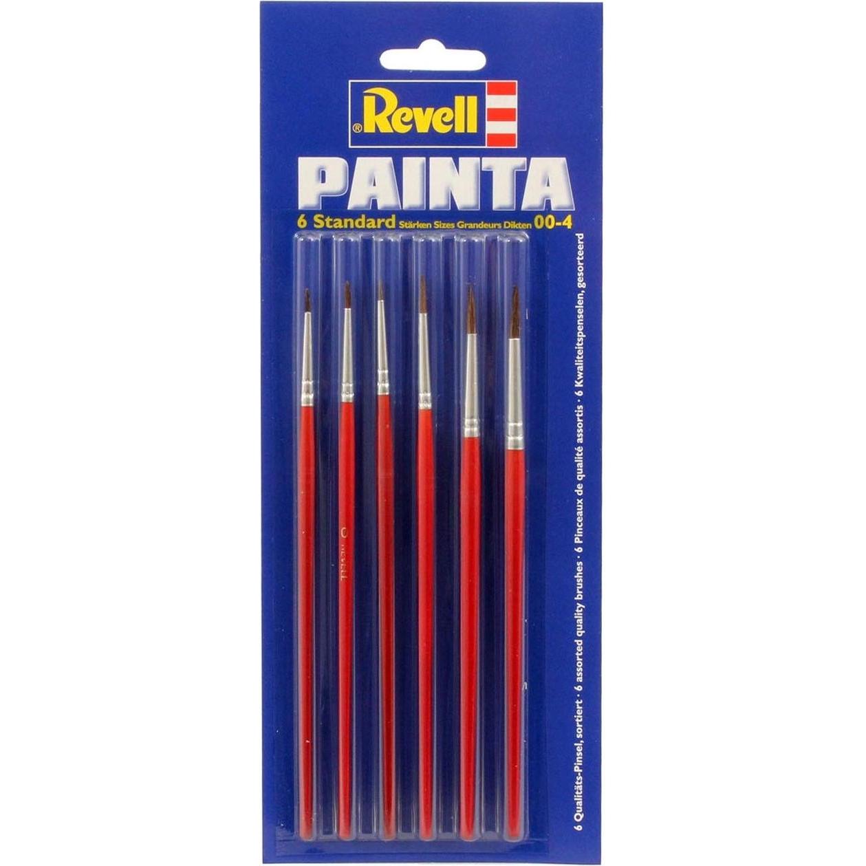 Revell Painta Standard: Set di 6 Pennelli Assortiti (Dimensioni 00-4)