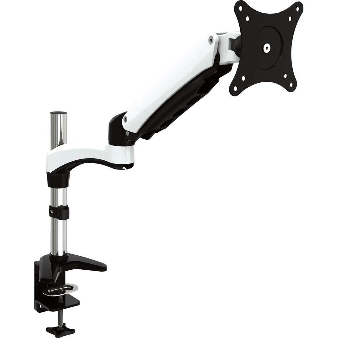 Jenimage FD130TK Desk Mount - 1 Monitor Tilt -90 a +85 gradi Ruota di 180 gradi Pan 360 gradi... (Tavolo, 27"), Supporto per monitor, Nero, Argento, Bianco