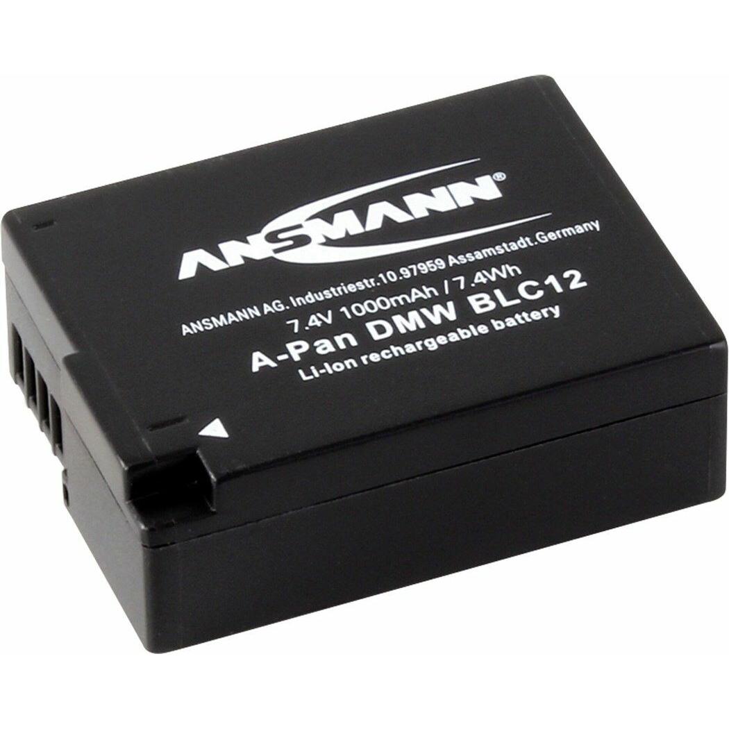 Ansmann A-Pan DMW-BLC12 1000mAh 7,4V DMW-BLC12 1000mAh 7,4V (Batteria della fotocamera), Alimentatore fotocamera, Nero