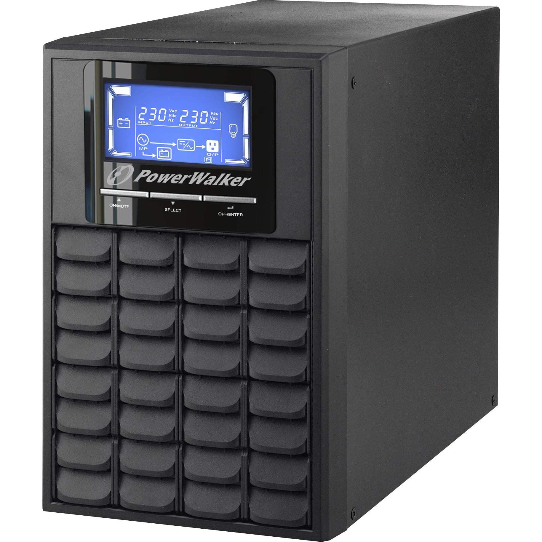 Powerwalker VFI 1000 C LCD 1000VA 800W Online UPS Tower Doppia Conversione Slot SNMP (1000 VA, 800 W, Doppio convertitore online UPS), UPS
