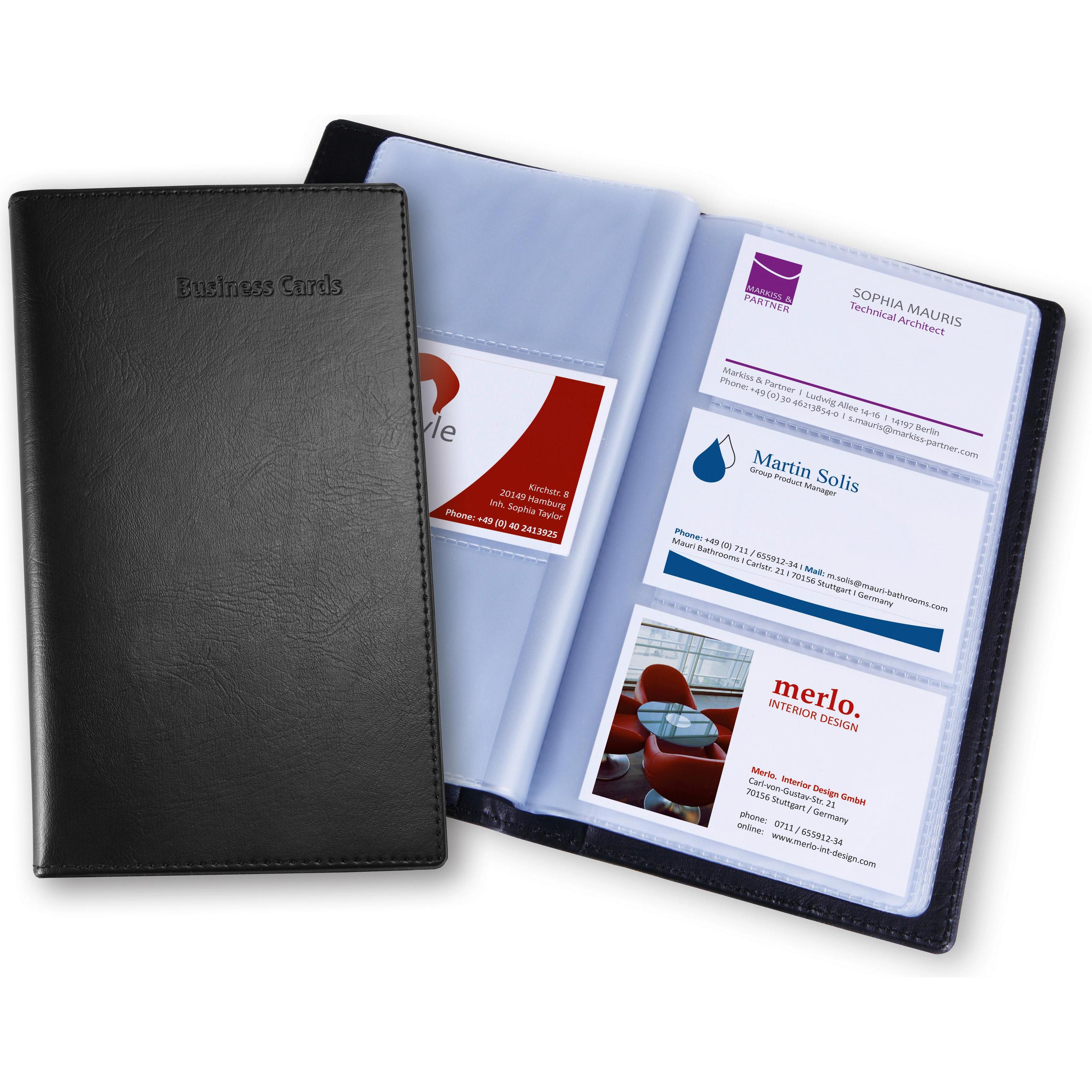 Sigel: Porta Biglietti da Visita in Cartella A8 con 20 Tasche Trasparenti