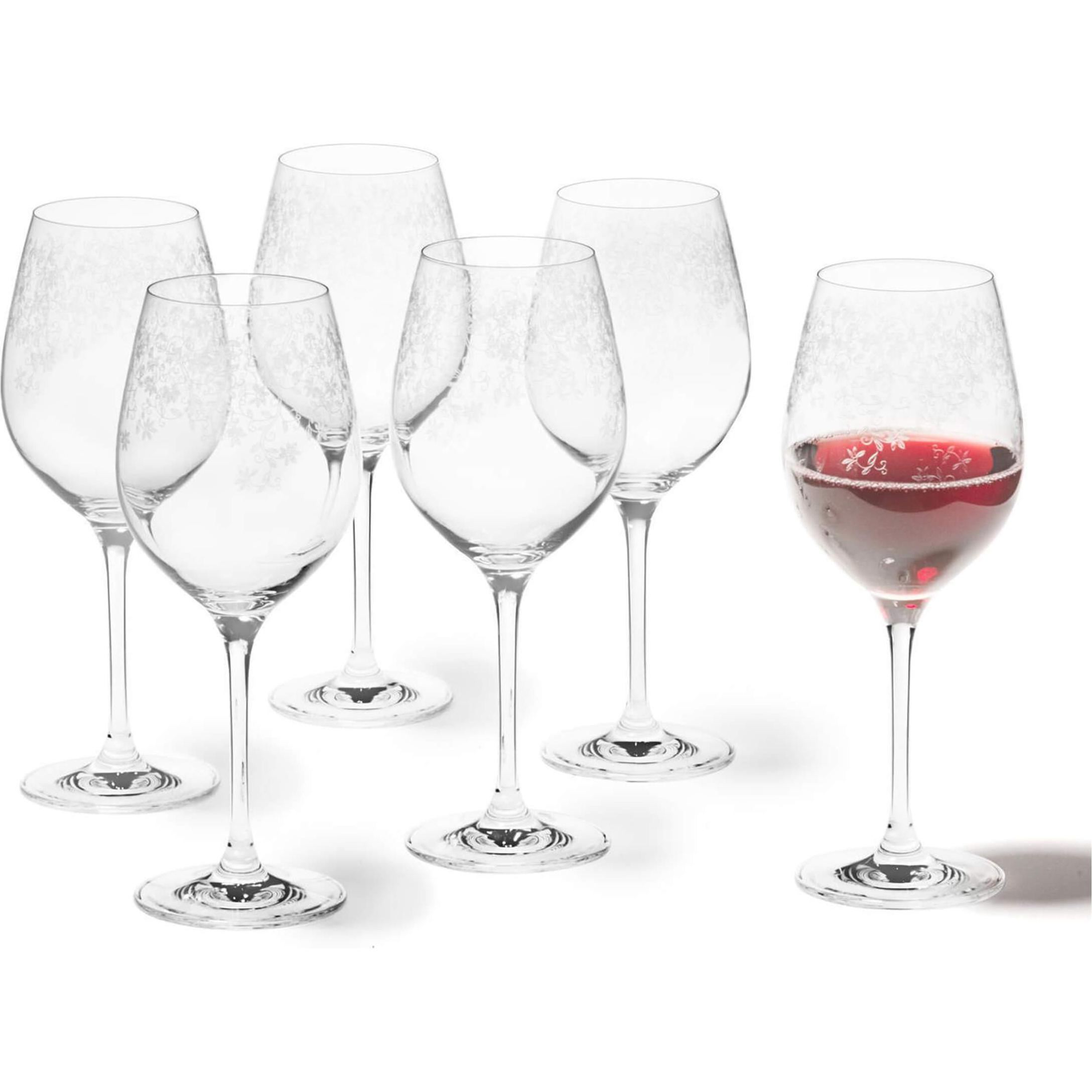 Leonardo Chateau: Calice da Vino Trasparente con Incisione Floreale