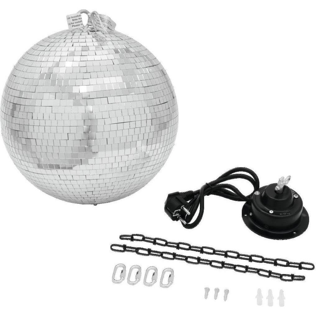 Eurolite Palla a specchio con motore MD-1515 (30 cm), Sfera specchiata, Argento