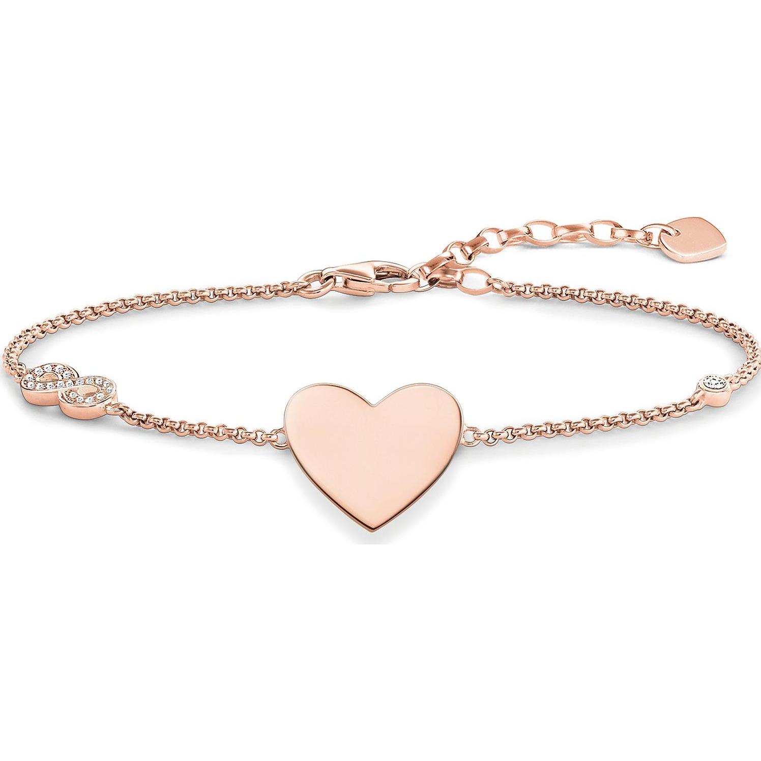 Thomas Sabo: Bracciale Cuore con Infinito (19.50cm, Argento 925)