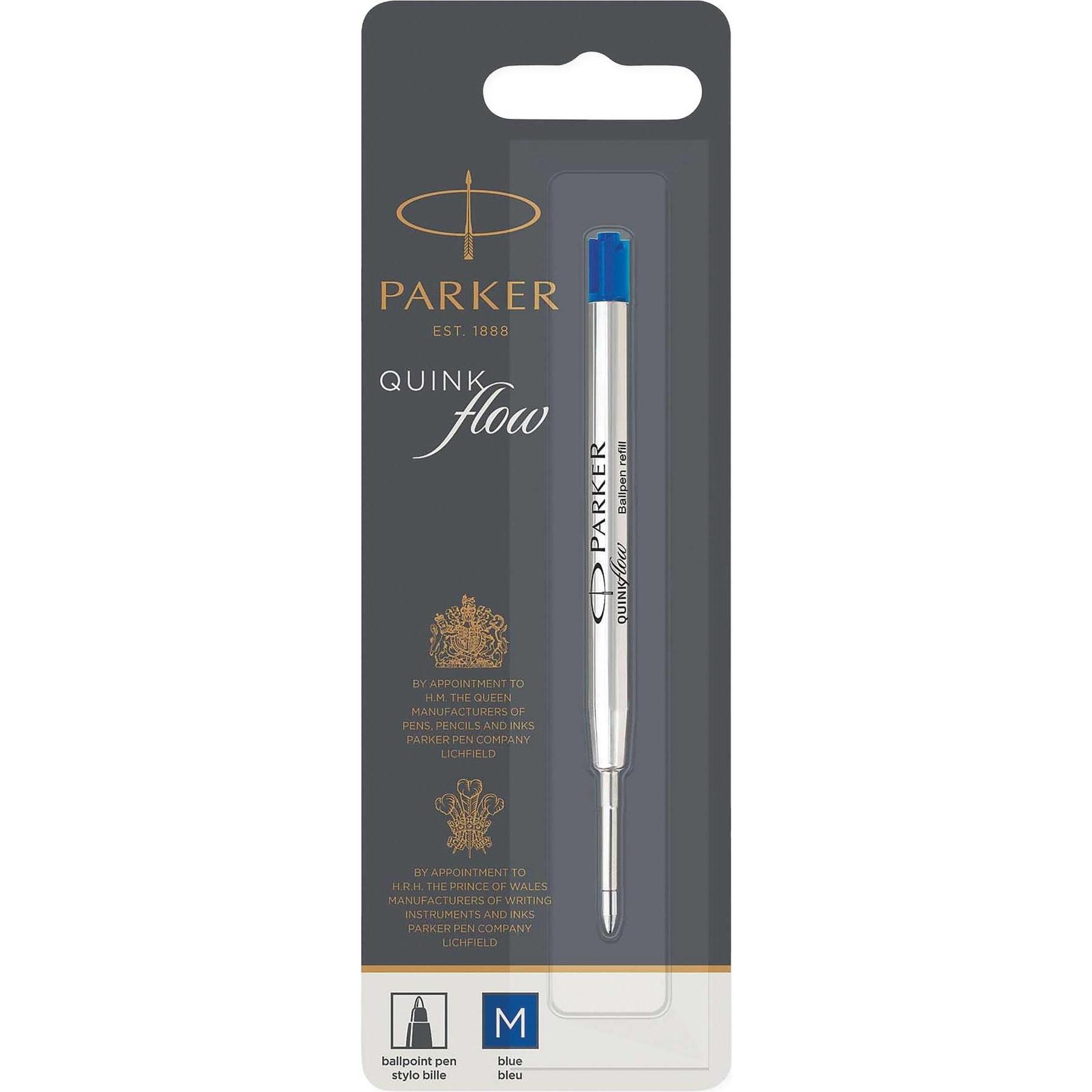 Parker Pen, Cartucce di Ricambio, QUINKflow M (Mine di Ricambio, Blu, 1 mm)