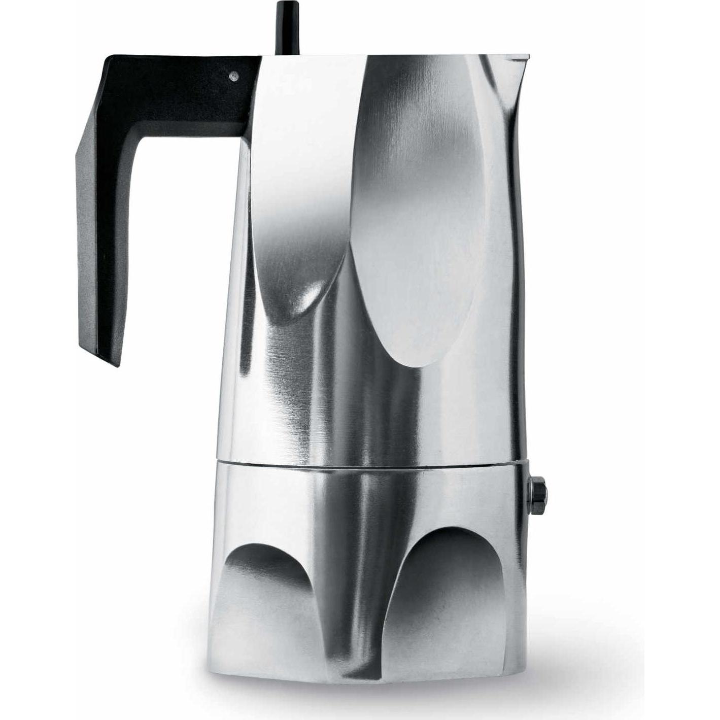 Alessi Ossidiana: Caffettiera Moka in Argento