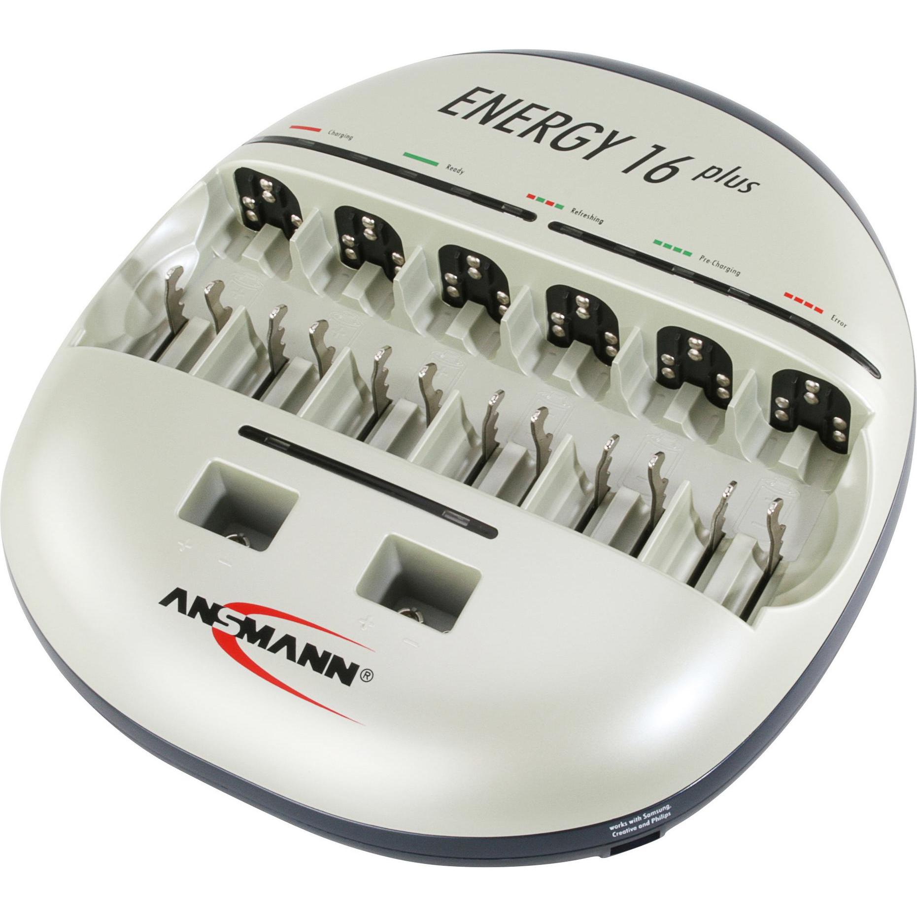 Ansmann Energia 16 Plus (1 pz., C, D, AAA, AA, Caricabatterie senza batteria), Caricabatterie