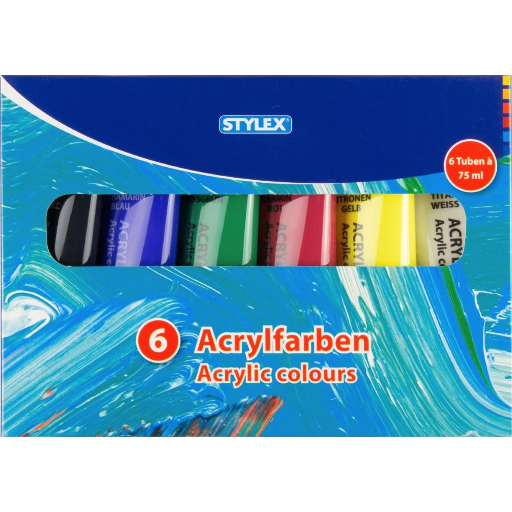 Stylex: Set di 6 Vernici Acriliche Multicolore (75 ml)