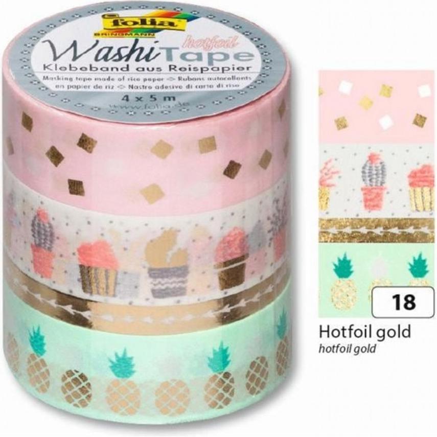 Folia Nastro Washi Hotfoil: Set Coordinato con Laminazione Dorata