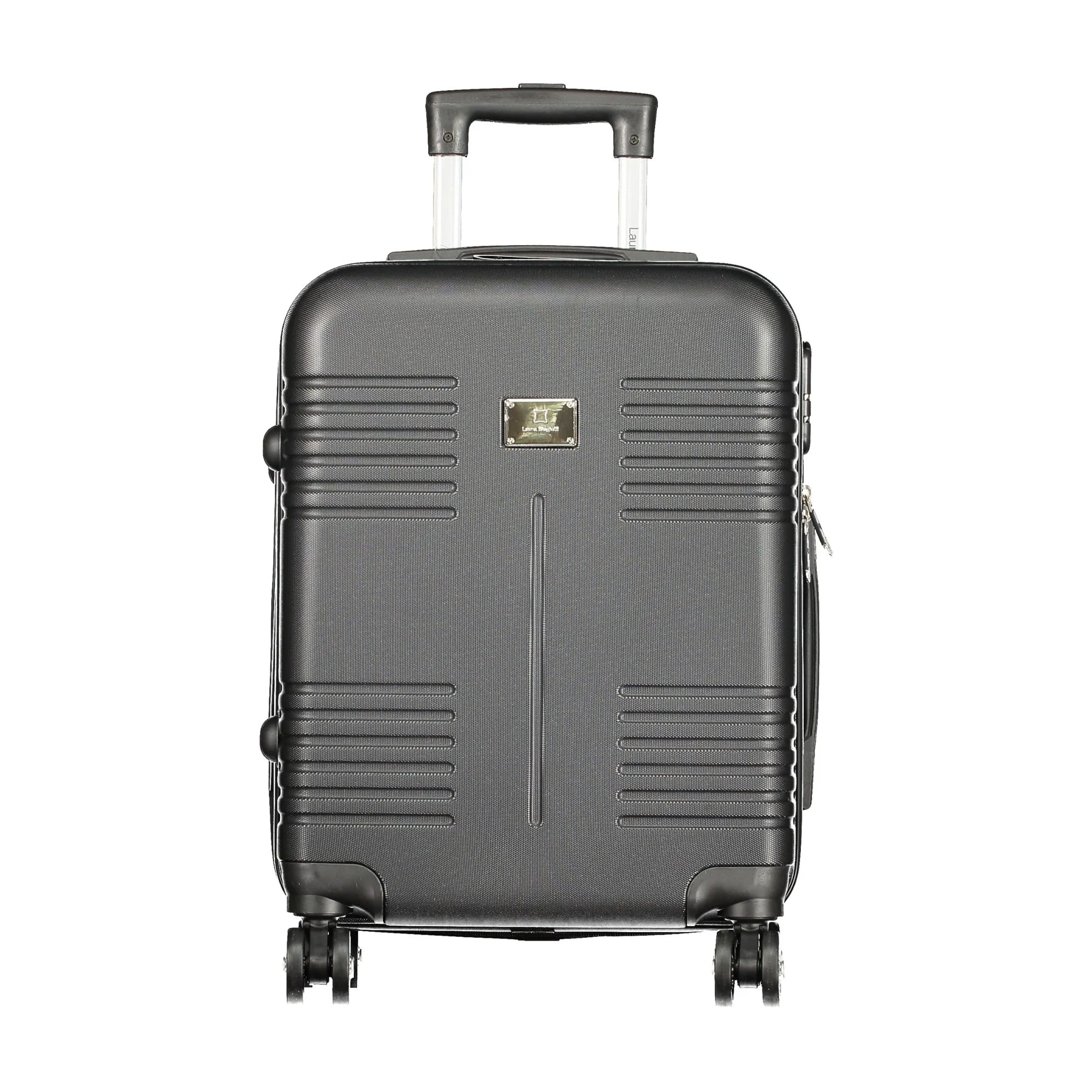 LAURA BIAGIOTTI Set 3 Trolley Grandi Nero con Ruote e Chiusura a Combi