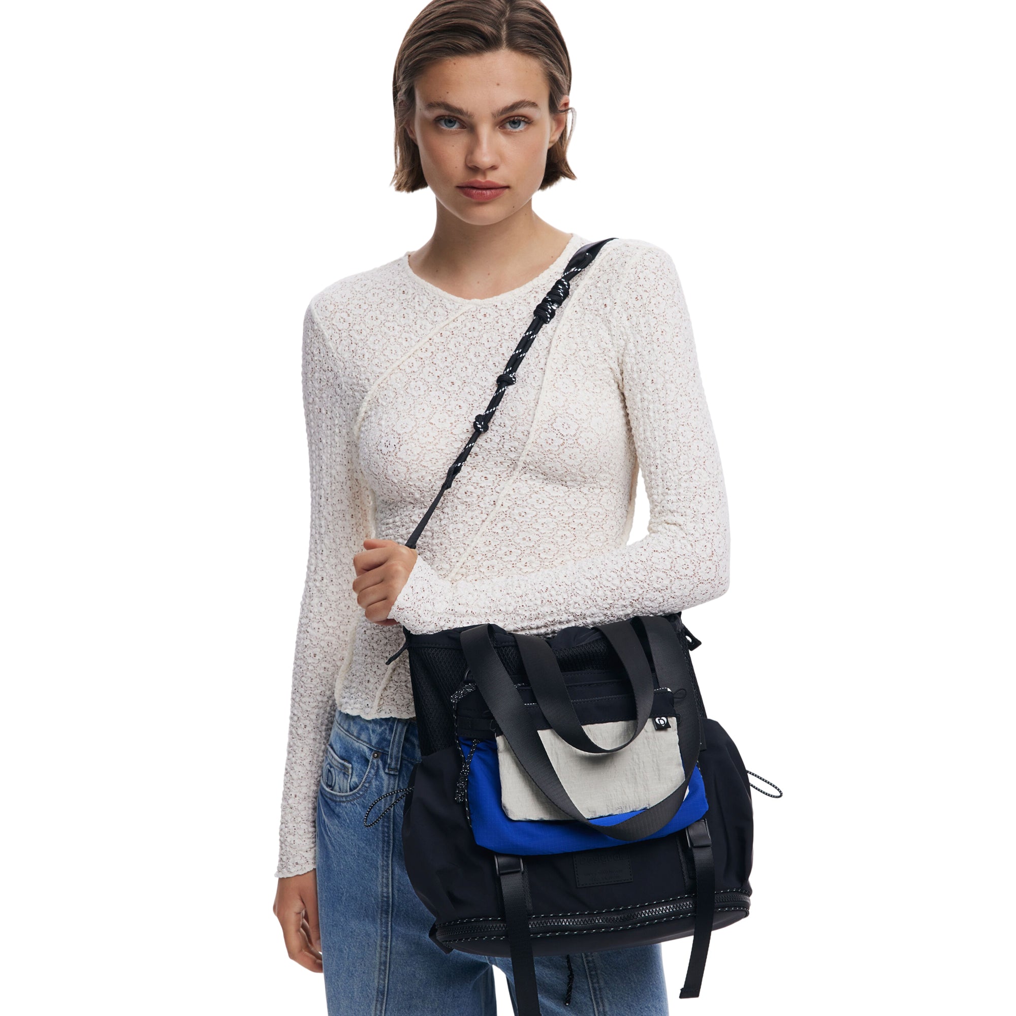 DESIGUAL Borsa Donna Nera Basic Modular Discover Zaino