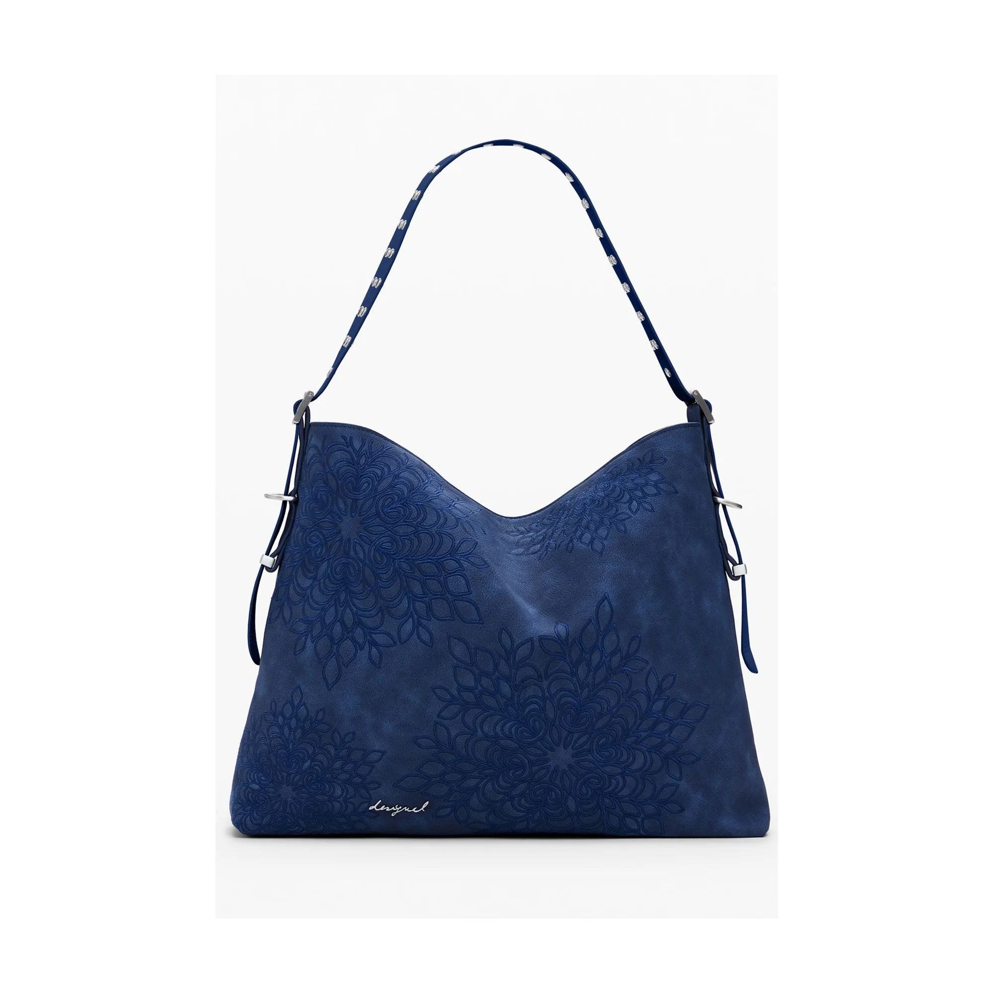 DESIGUAL Borsa Donna Blu a Spalla Sierra Buxton con Ricamo