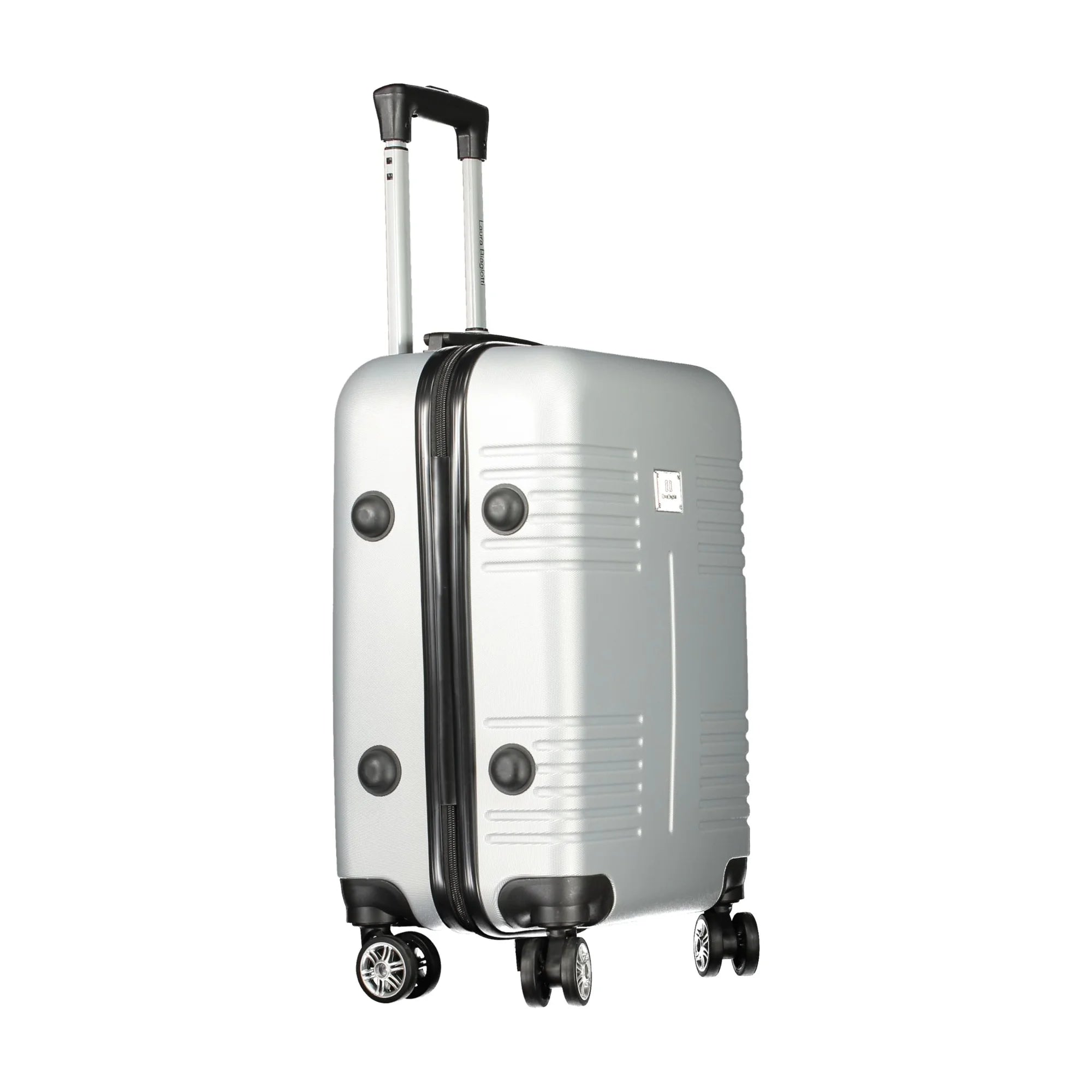 LAURA BIAGIOTTI Trolley Piccolo Argento con Ruote e Chiusura a Combina