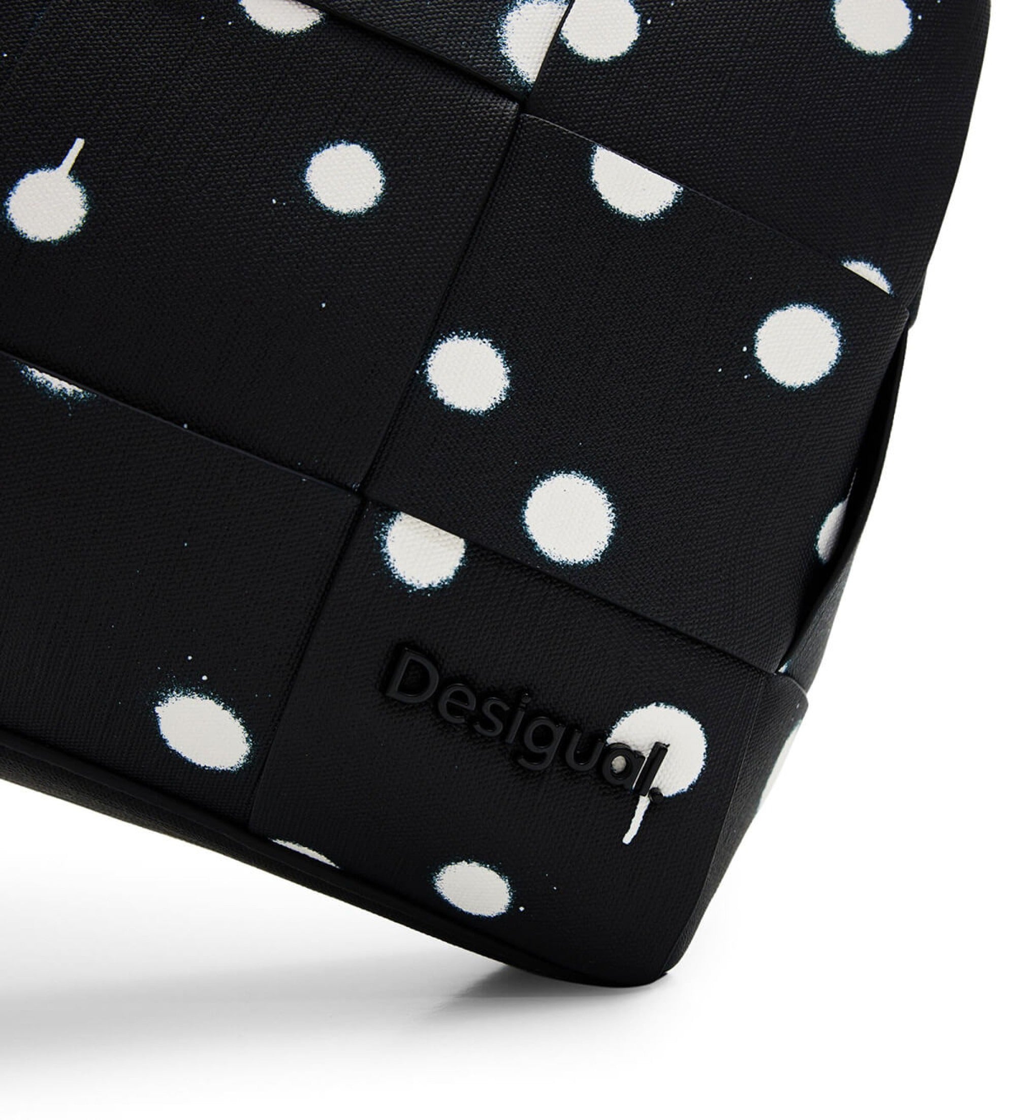 DESIGUAL Zaino Donna Nero a Pois Tre Scomparti