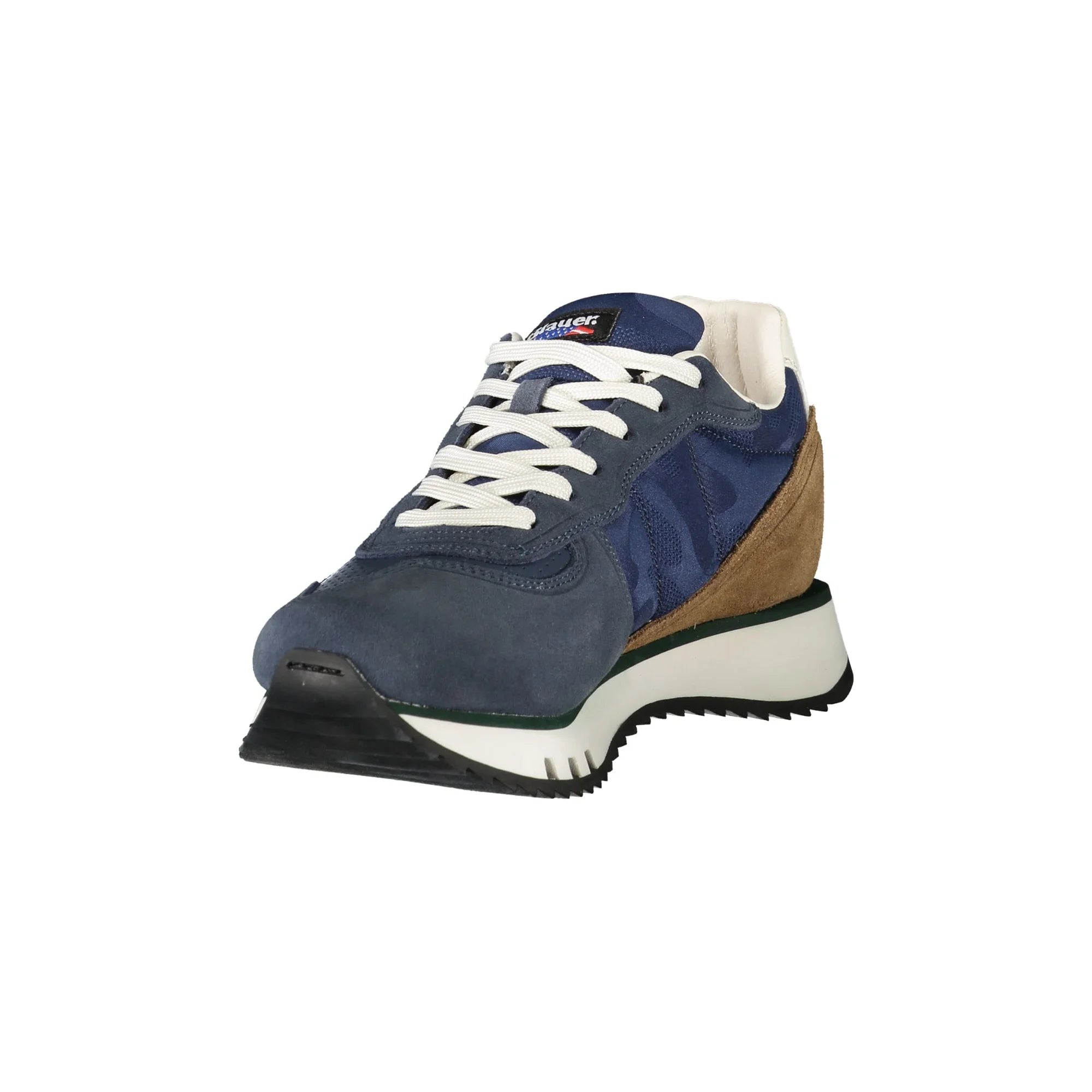 BLAUER Sneakers Uomo Blu con Lacci e Dettagli a Contrasto