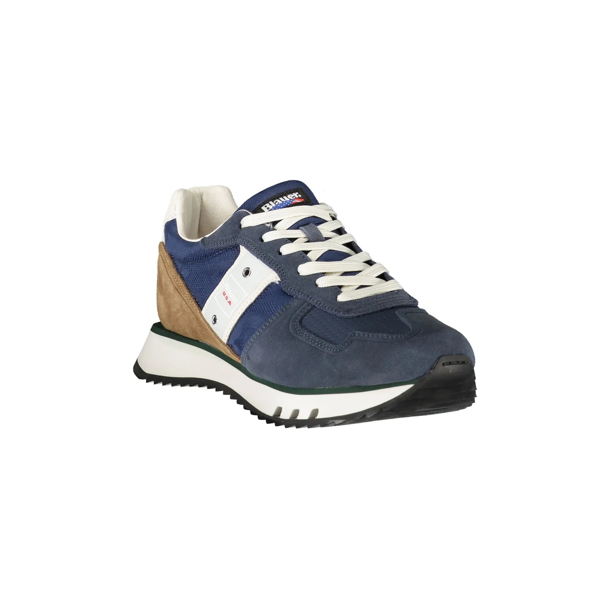 BLAUER Sneakers Uomo Blu con Lacci e Dettagli a Contrasto