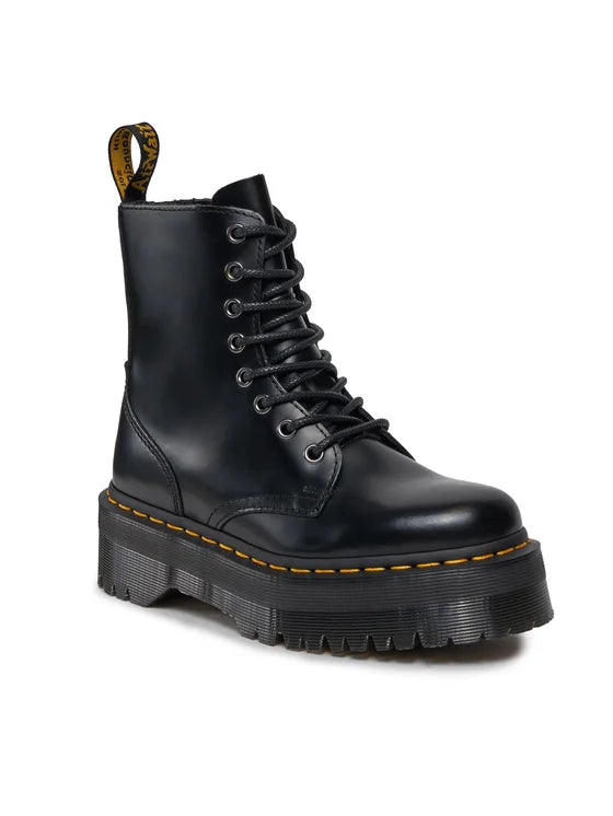 DR. MARTENS Stivaletti Donna Neri Jadon Polished Smooth