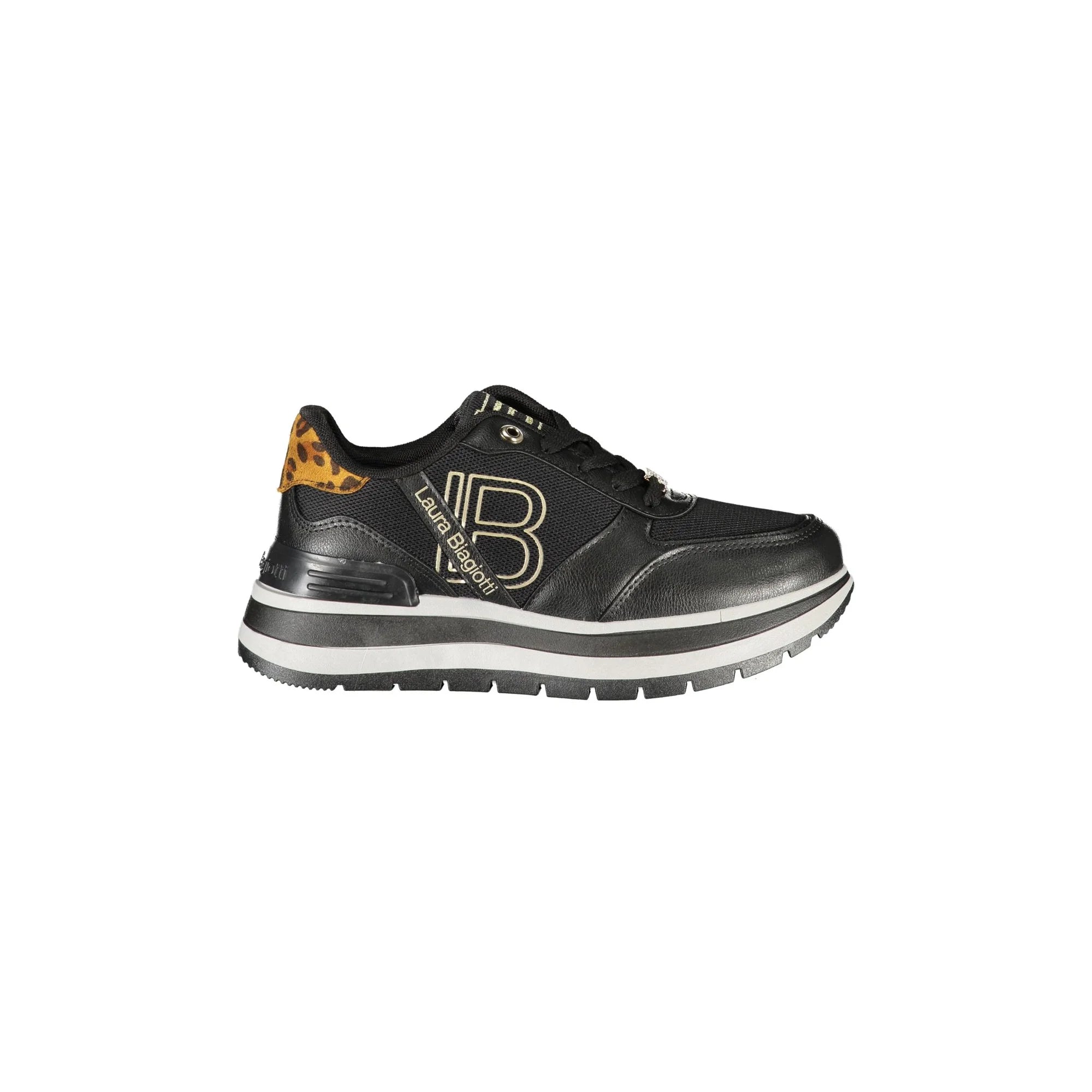 LAURA BIAGIOTTI Sneakers Donna Nere con Lacci e Stampa Logo
