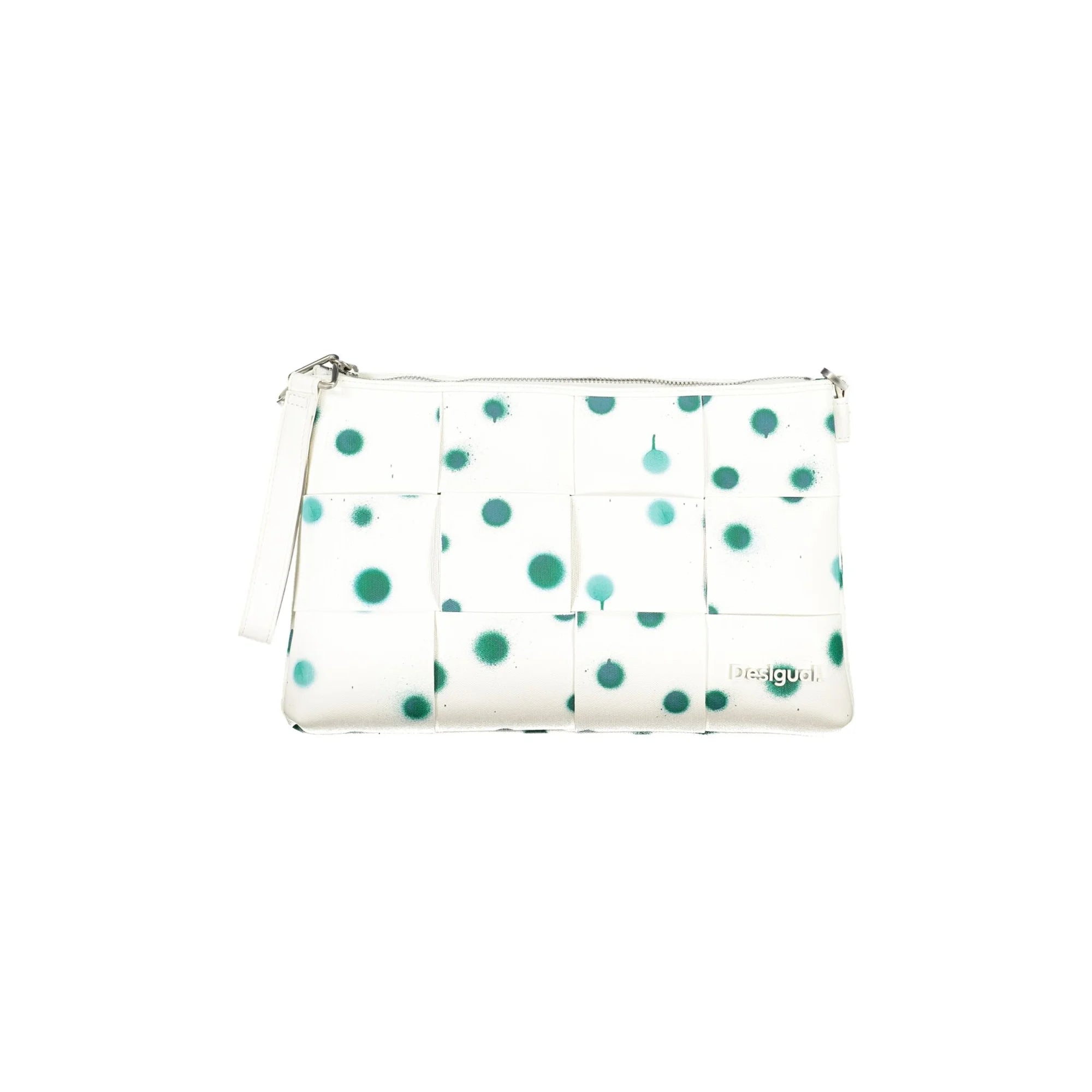 DESIGUAL Borsa Donna Bianco a Mano Pois con Tracolla e Catena