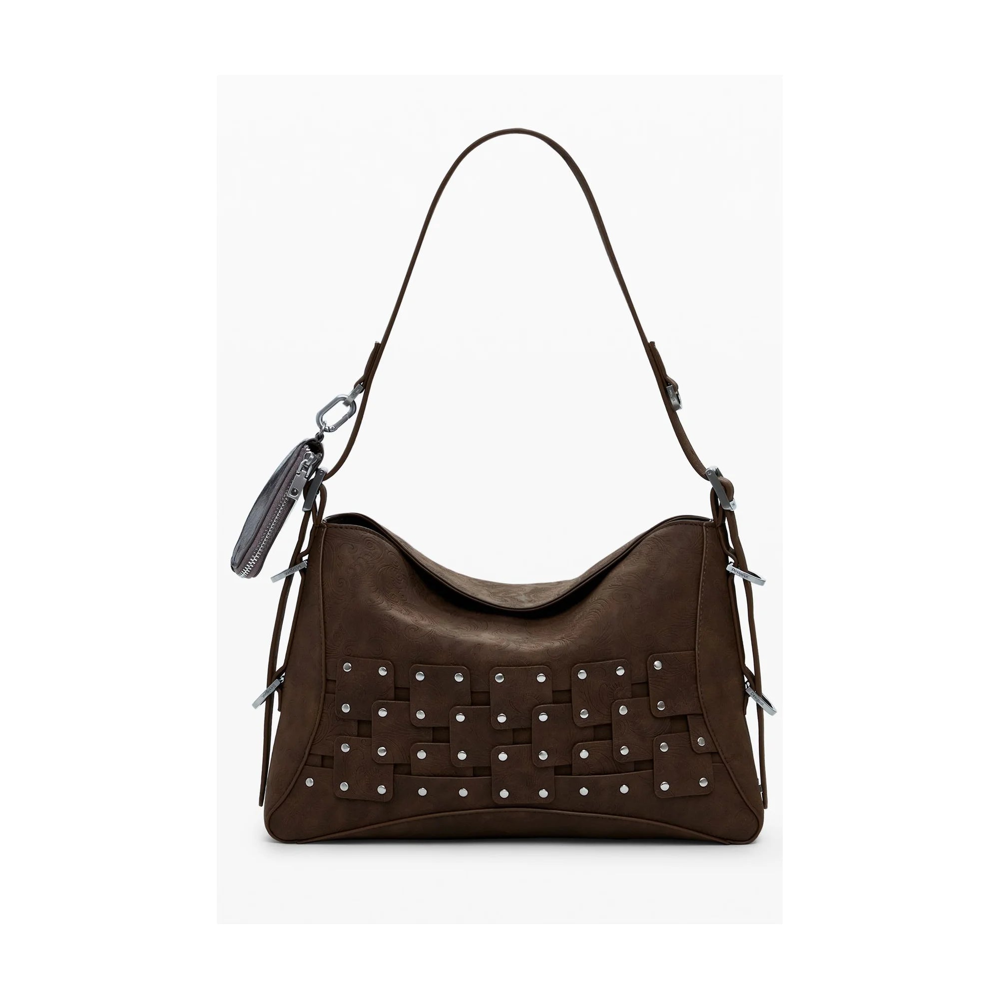 DESIGUAL Borsa Donna Marrone a Spalla New Patch con Portamonete