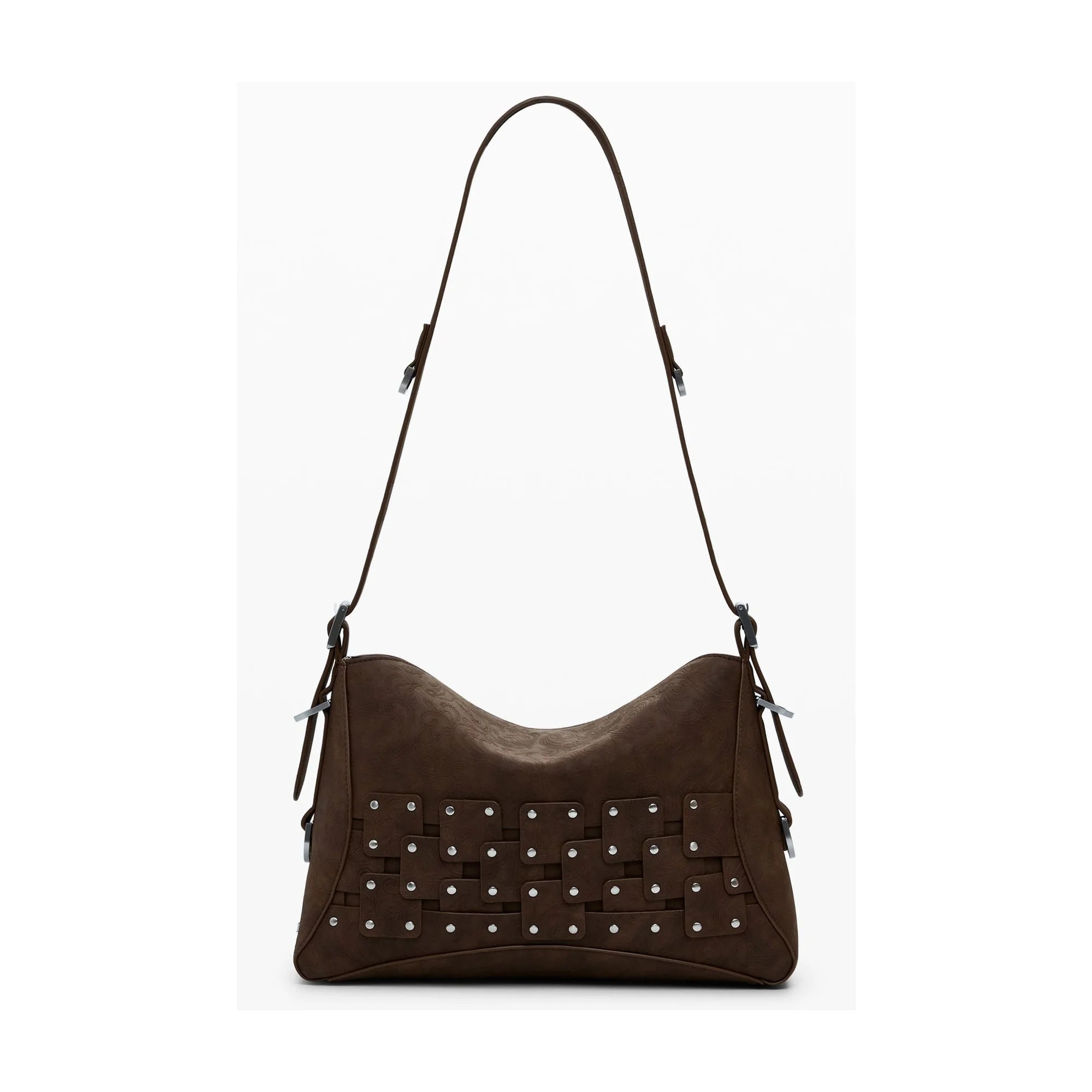 DESIGUAL Borsa Donna Marrone a Spalla New Patch con Portamonete