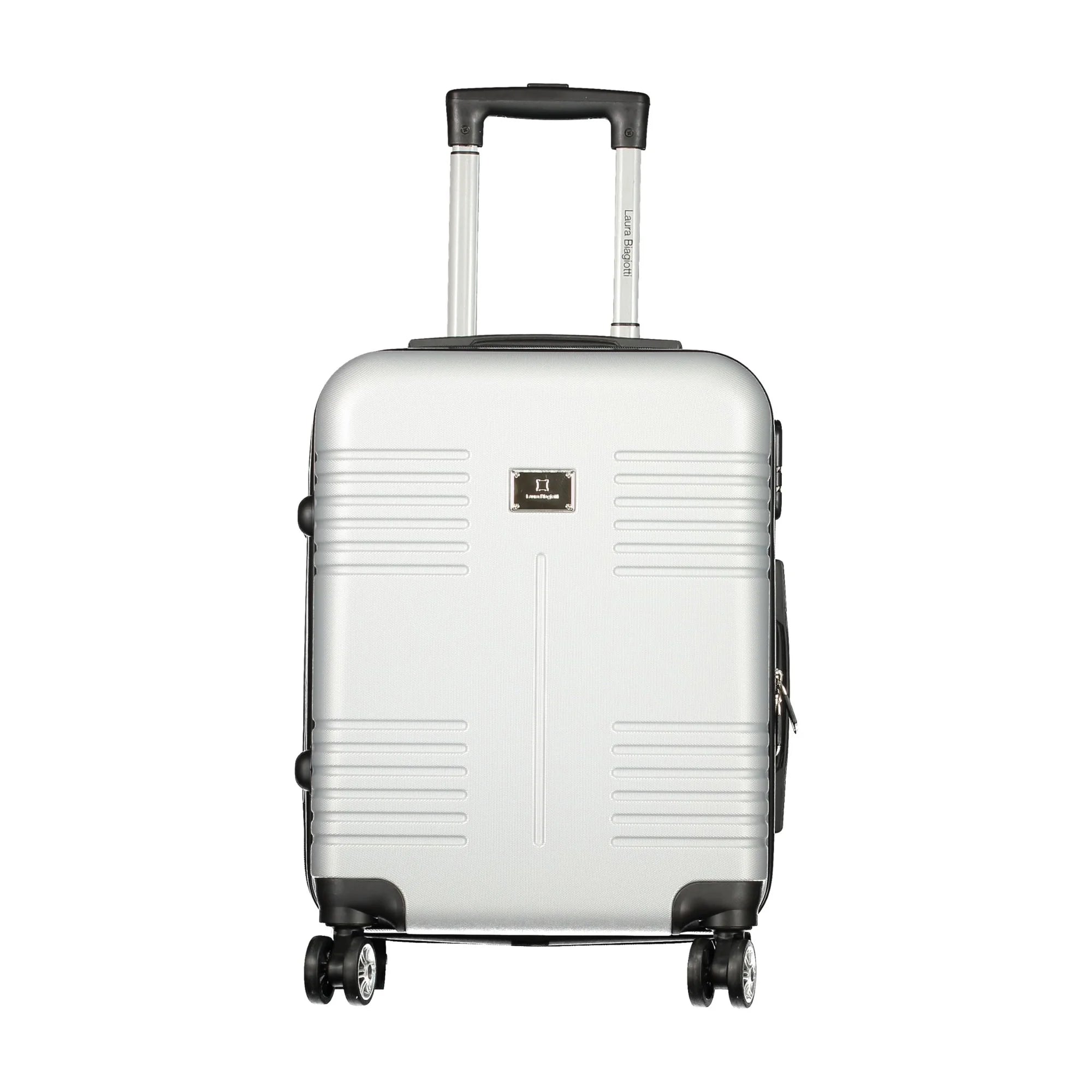 LAURA BIAGIOTTI Set 3 Trolley Grandi Argento con Ruote e Chiusura a Co