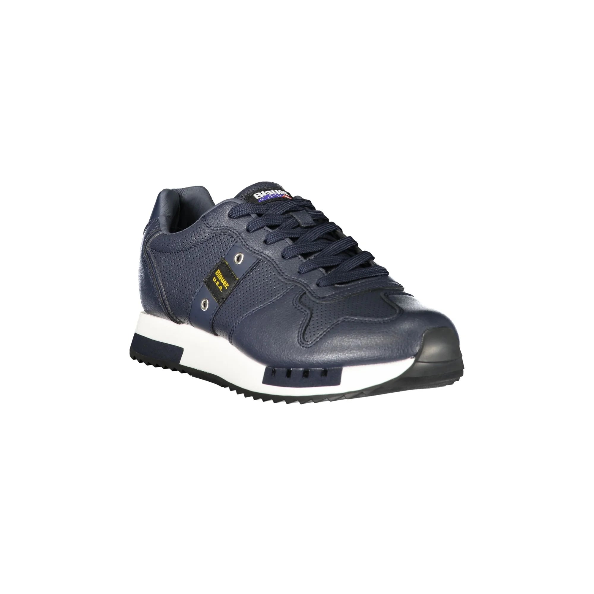 BLAUER Sneakers Uomo Blu con Lacci e Dettagli a Contrasto
